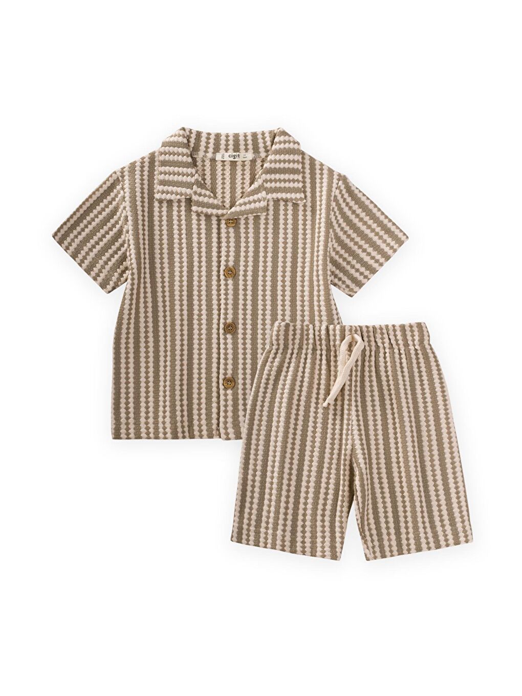 Bej Retro Gömlek Takım 2-8 Yaş S Vizon
