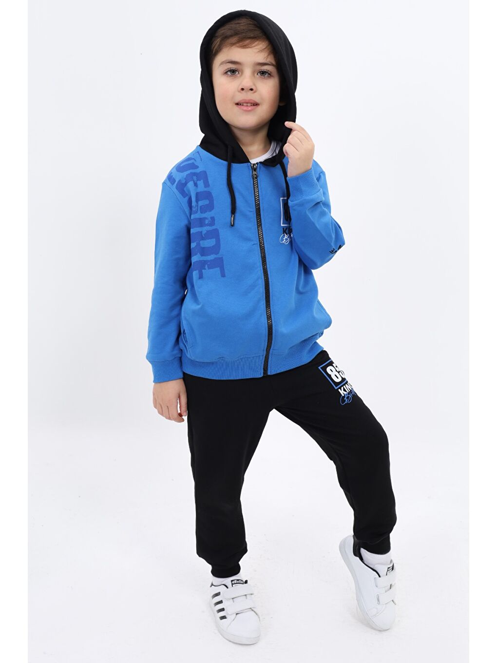 Mavi Erkek Çocuk Baskılı Eşofman Takım-4