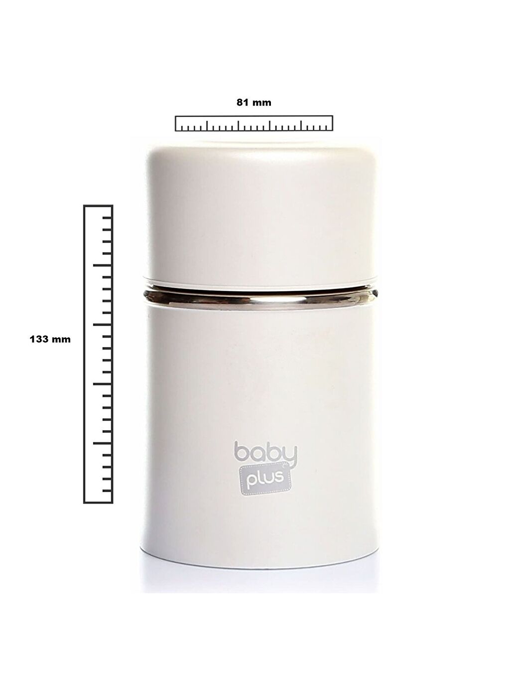 Baby Plus Paslanmaz Çelik Beyaz Bebek Mama Saklama Termosu 260 ml - 1