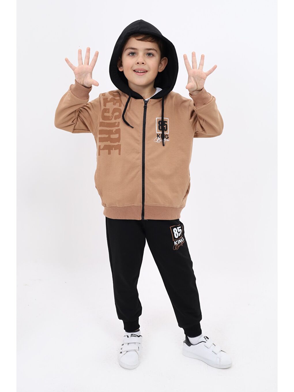 Kahverengi Erkek Çocuk Baskılı Eşofman Takım-2