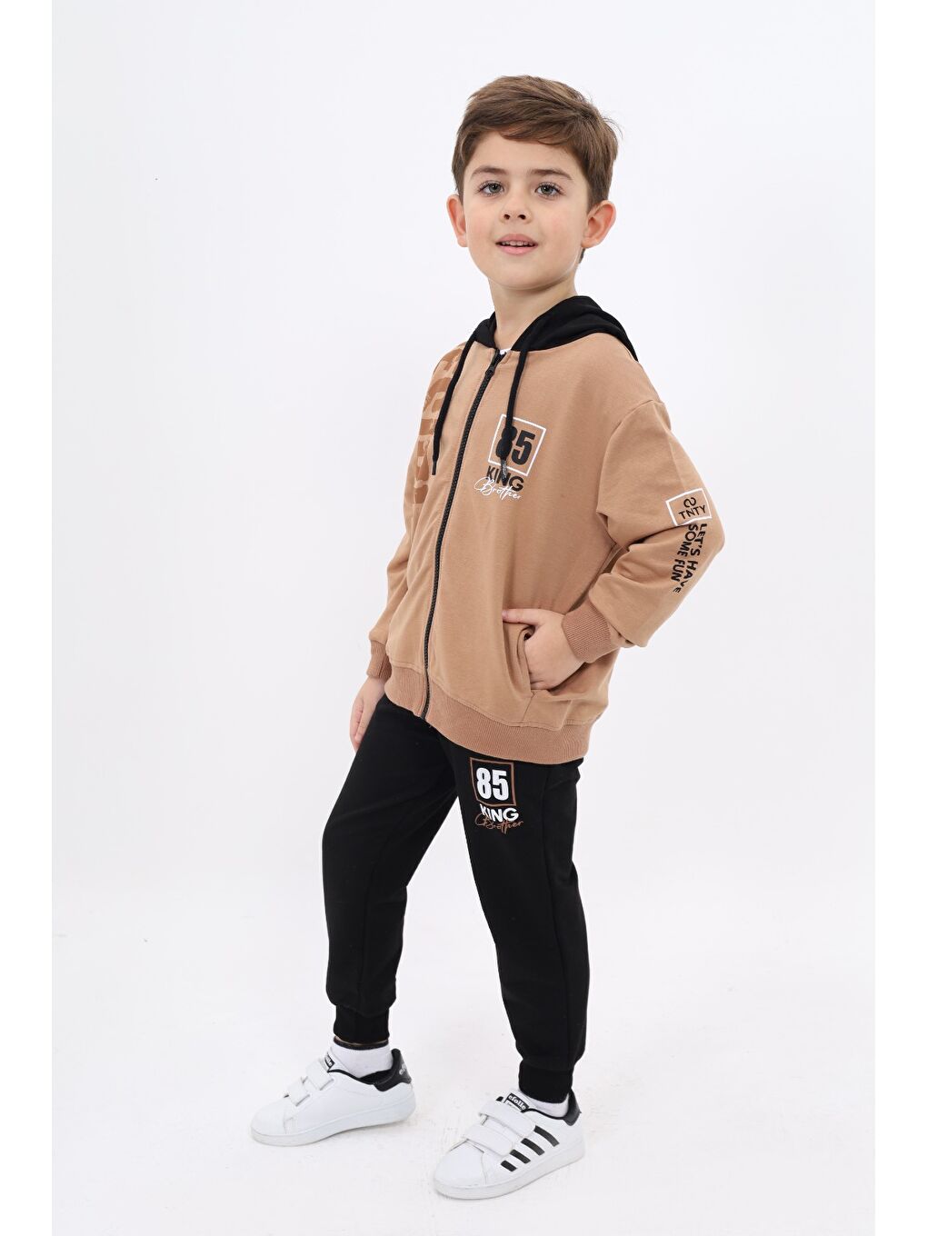 Kahverengi Erkek Çocuk Baskılı Eşofman Takım-4