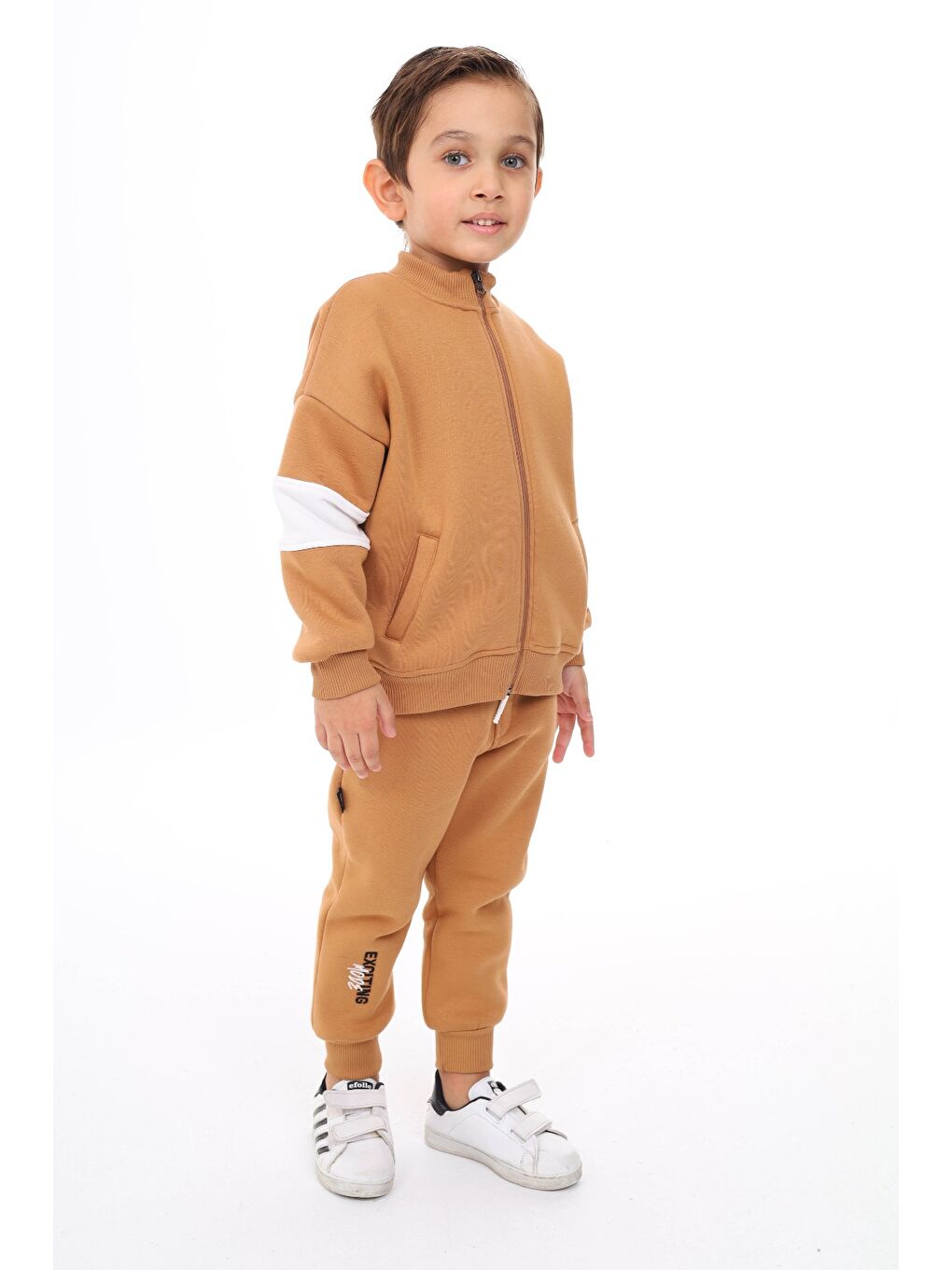 Kahverengi Erkek Çocuk Nakışlı Eşofman Takım-2