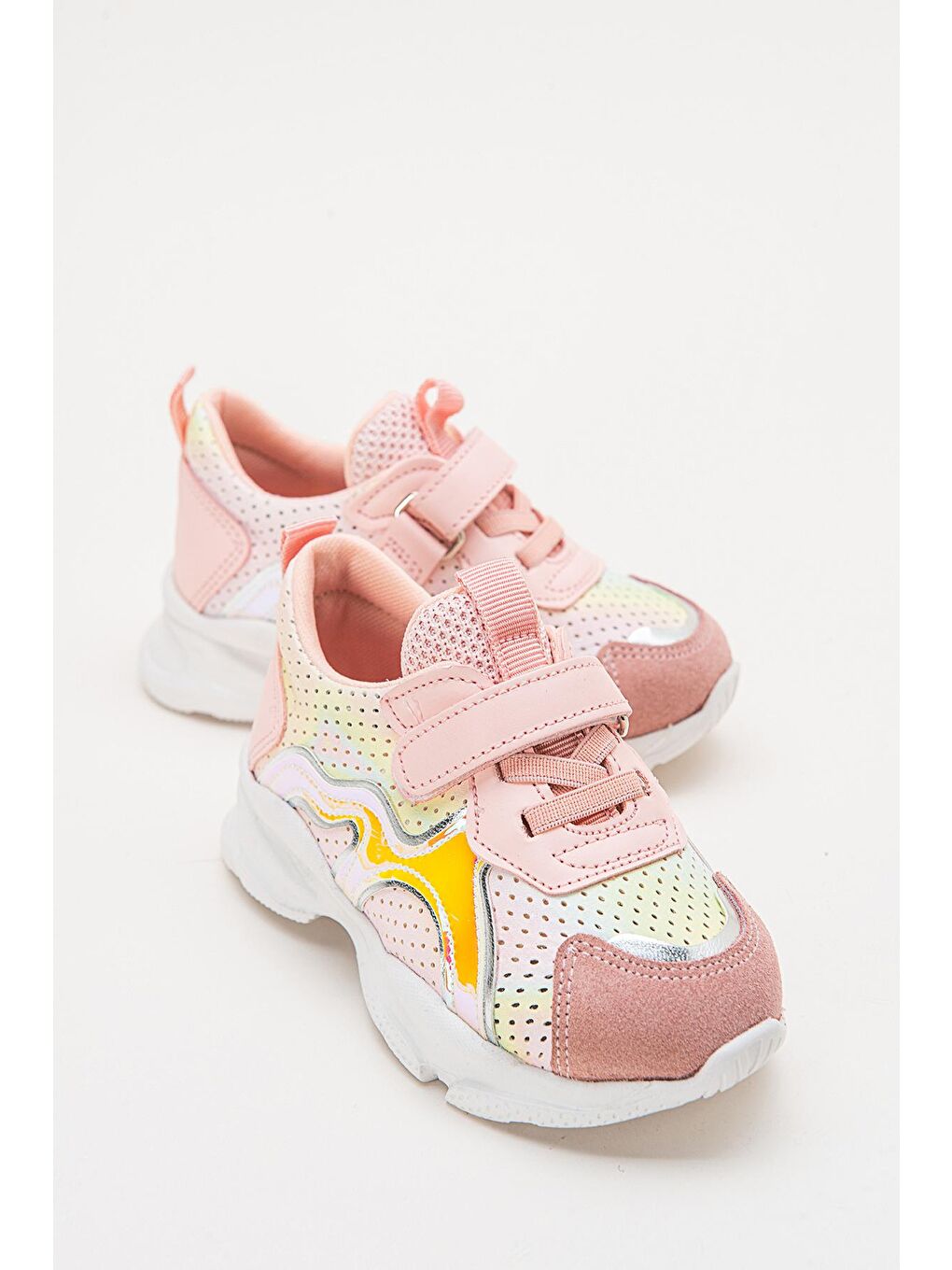 Pembe Kız Çocuk Pudra Hakiki Deri Spor Ayakkabı