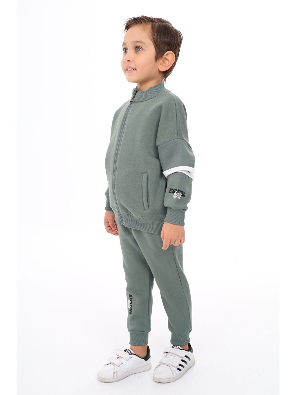 Yeşil Erkek Çocuk Nakışlı Eşofman Takım-1