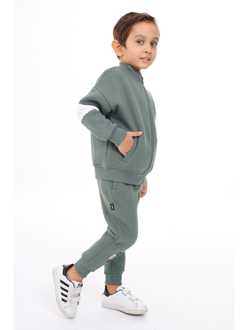 Yeşil Erkek Çocuk Nakışlı Eşofman Takım-2