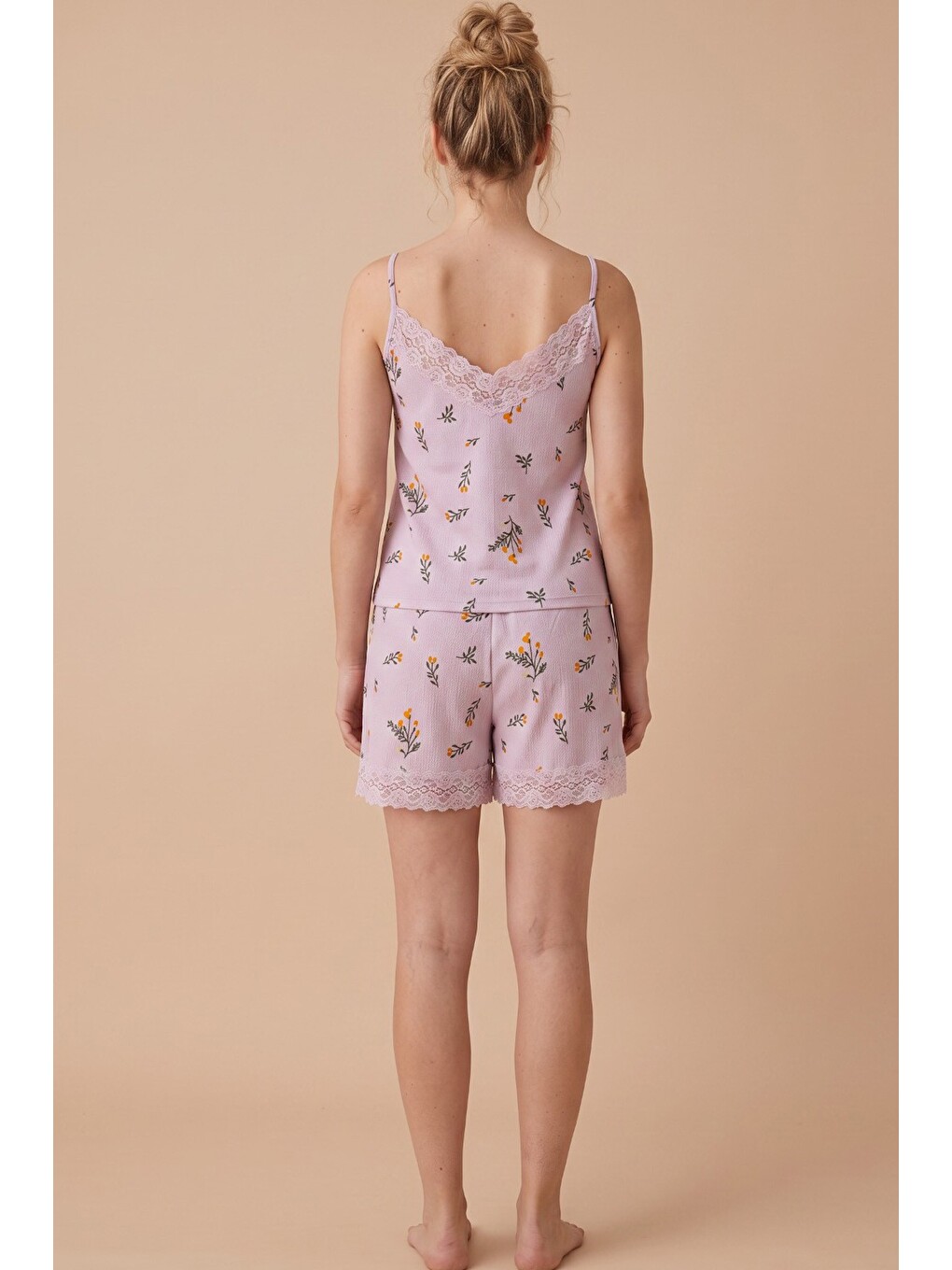 Lila Bürümcük-krınkıl Şortlu Pijama Takım 26120225-1