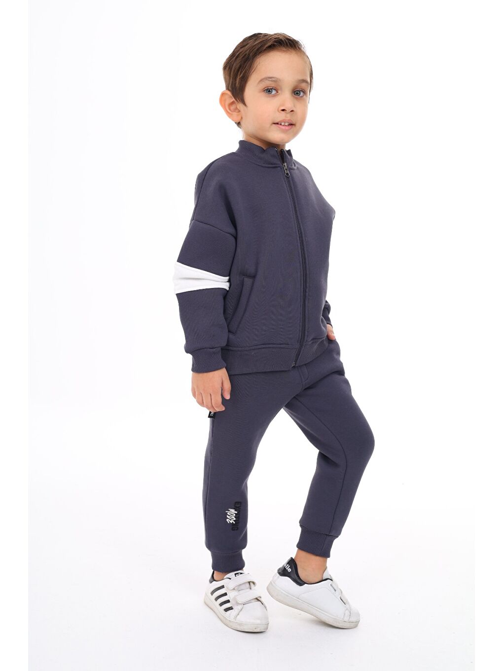 Antrasit Erkek Çocuk Nakışlı Eşofman Takım-2