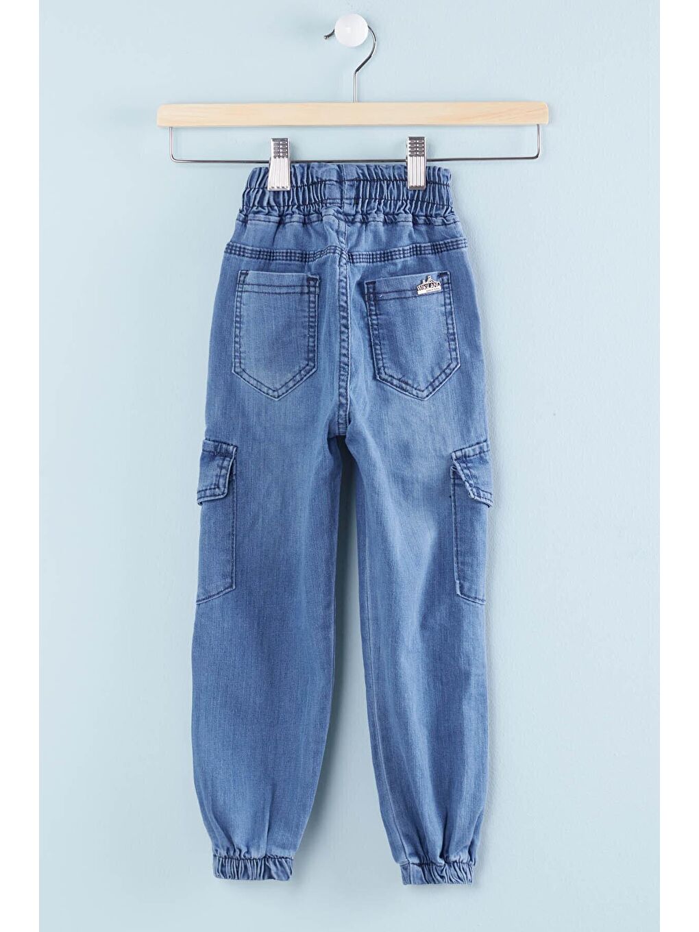 Erkek Çocuk Açık Mavi Kargo Cepli 2-12 Yaş Jean Pantolon 2025-3