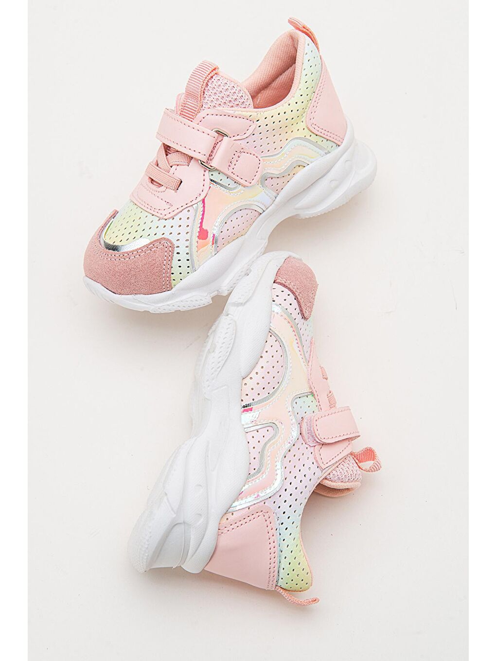 Pembe Kız Çocuk Pudra Hakiki Deri Spor Ayakkabı-3