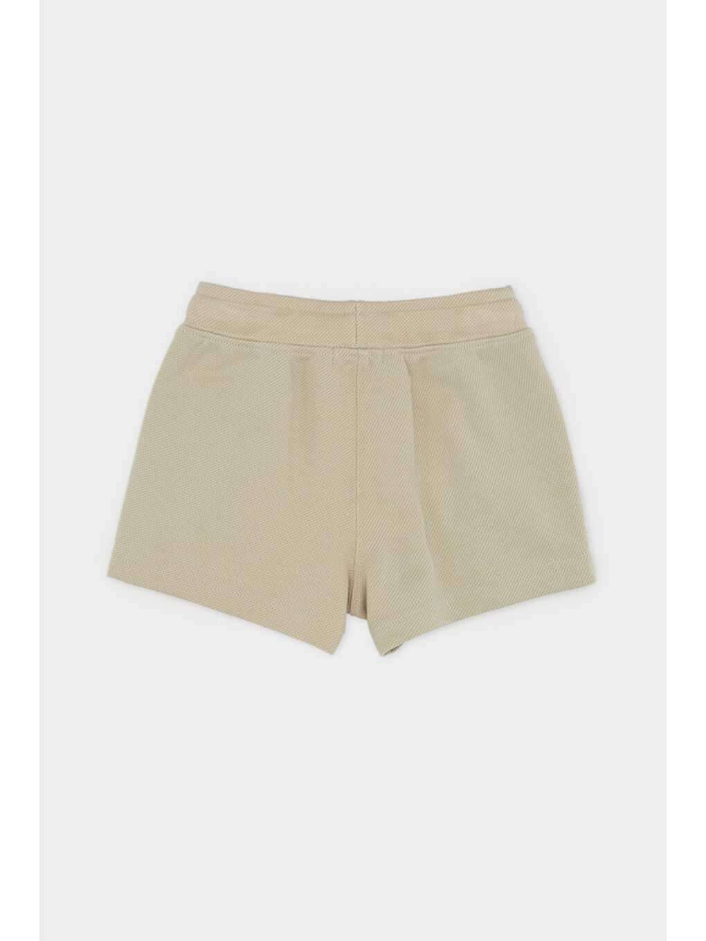 Kız Bebek Beli Bağcıklı Biyeli Örme Bej Şort-1