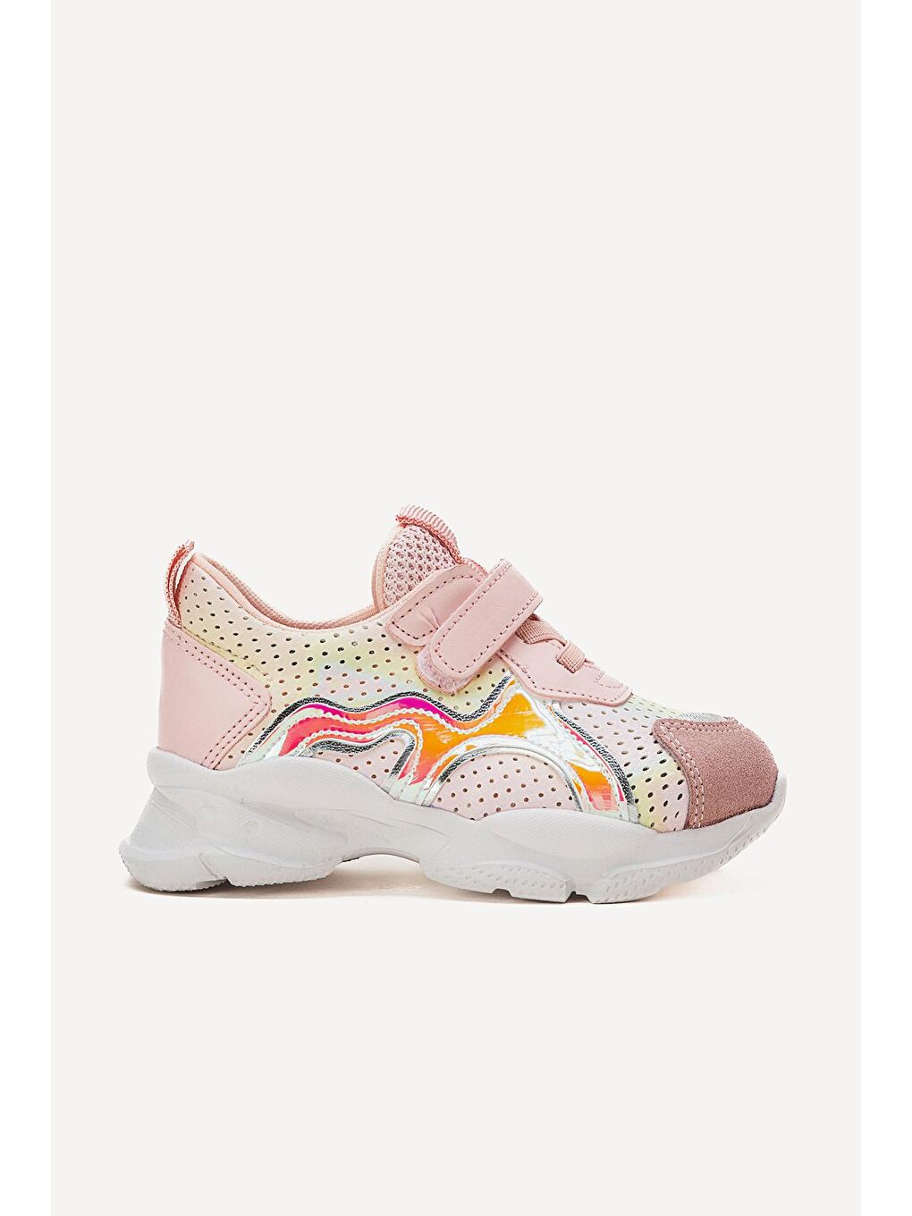 Pembe Kız Çocuk Pudra Hakiki Deri Spor Ayakkabı-4