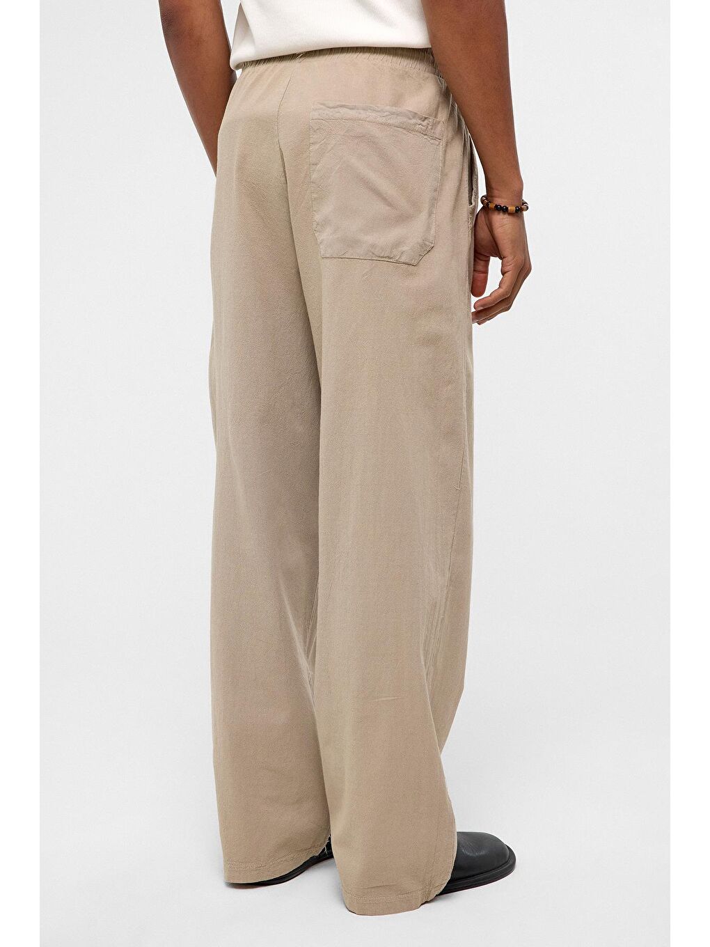 Basic Oversize Keten Takım Bej-5