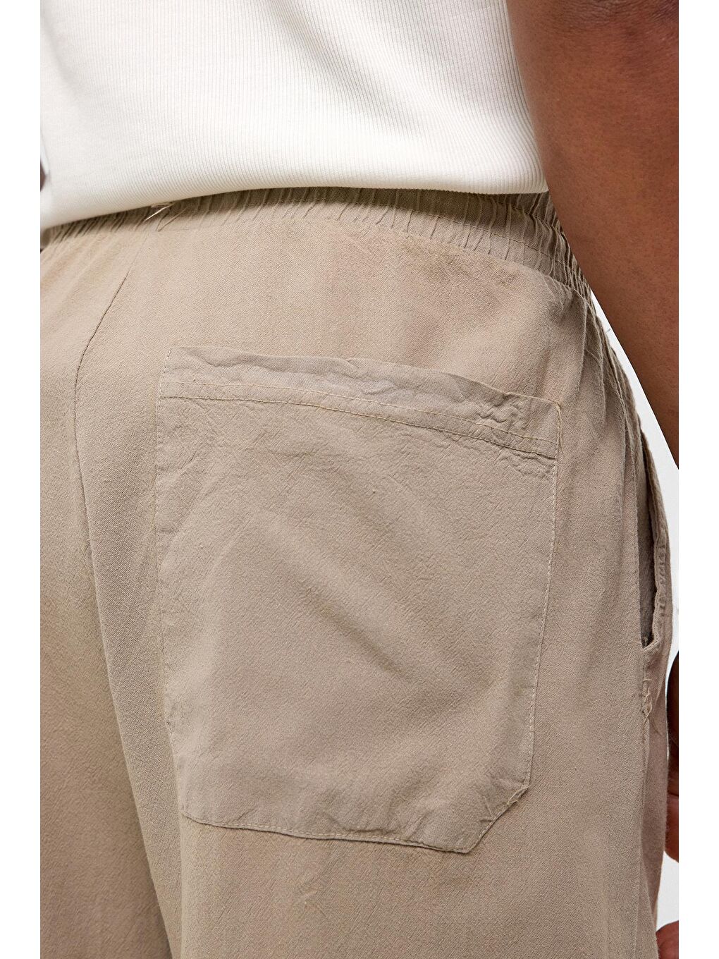 Basic Oversize Keten Takım Bej-6