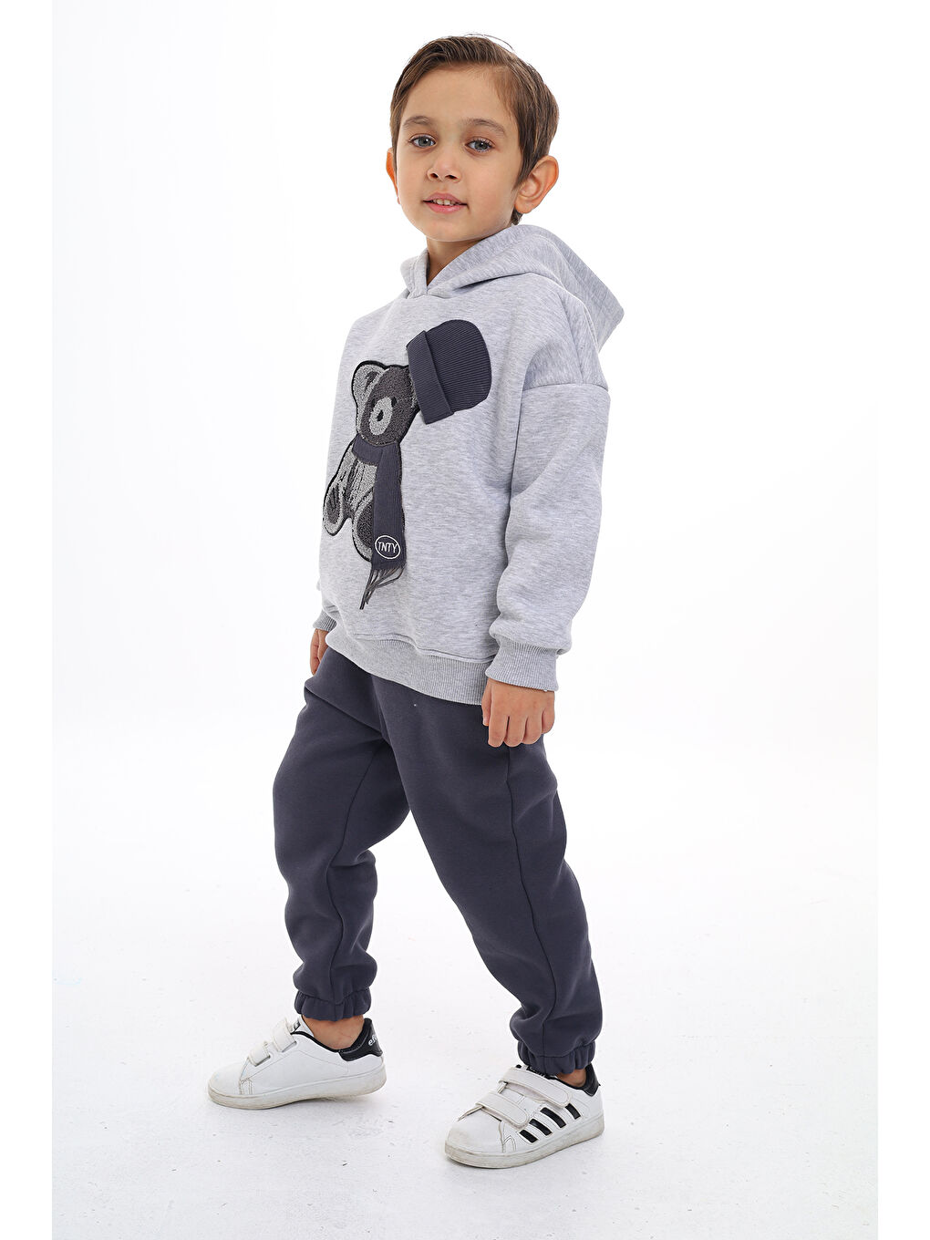 Gri Erkek Çocuk Nakışlı Eşofman Takım-2