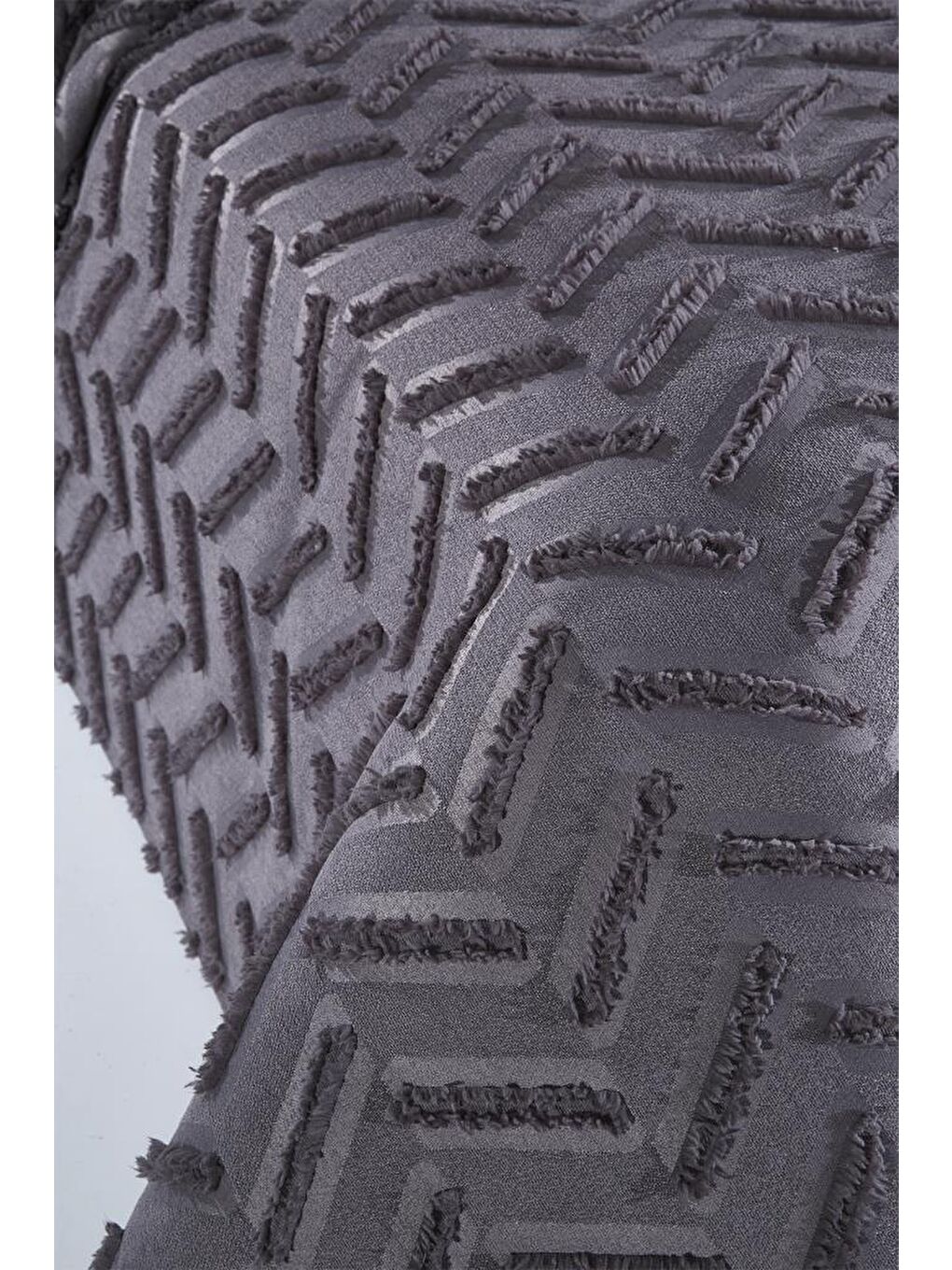 Zigra 2 Parça Tek Kişilik Pike Takımı Antrasit-3