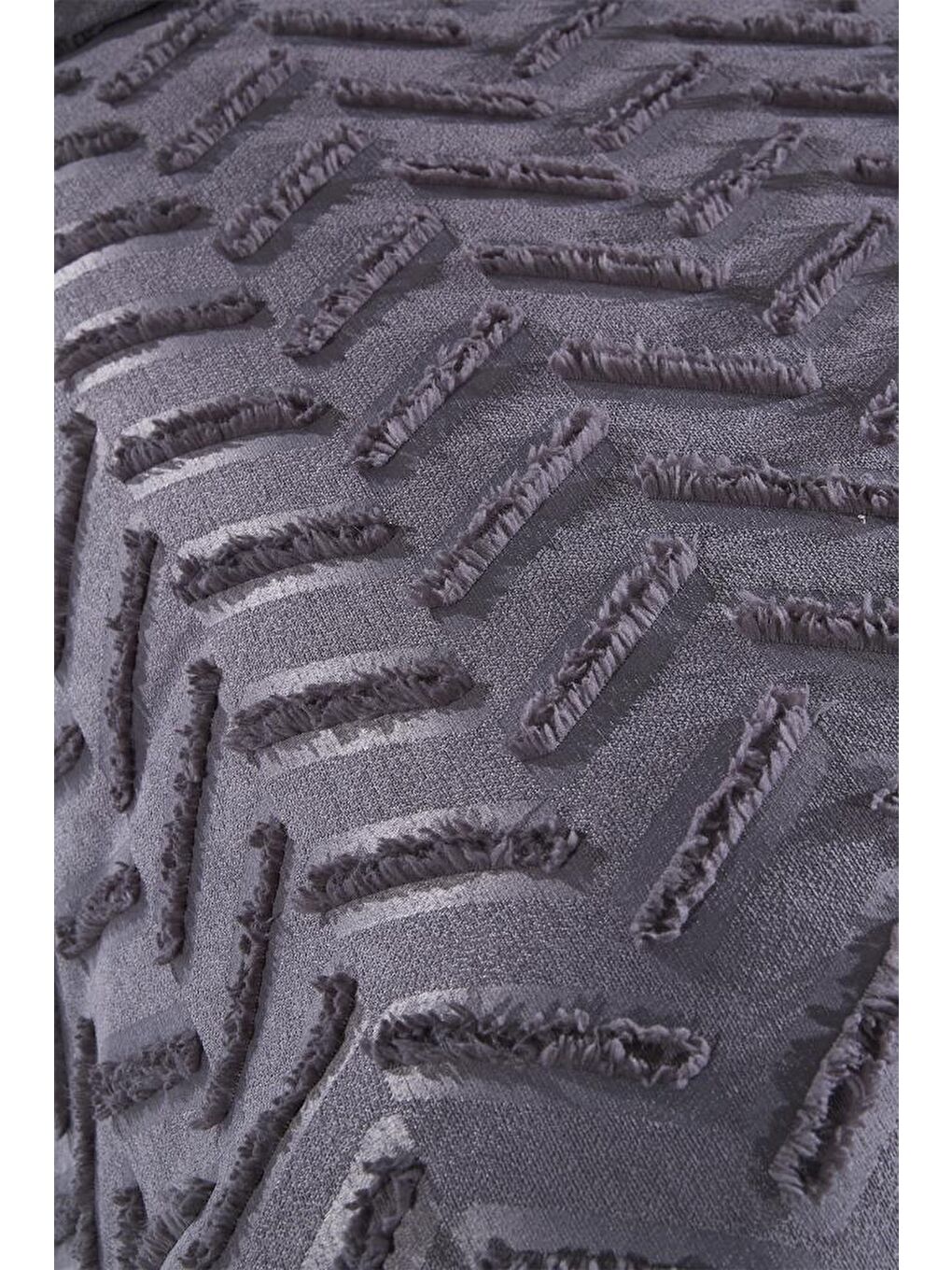 Zigra 2 Parça Tek Kişilik Pike Takımı Antrasit-5