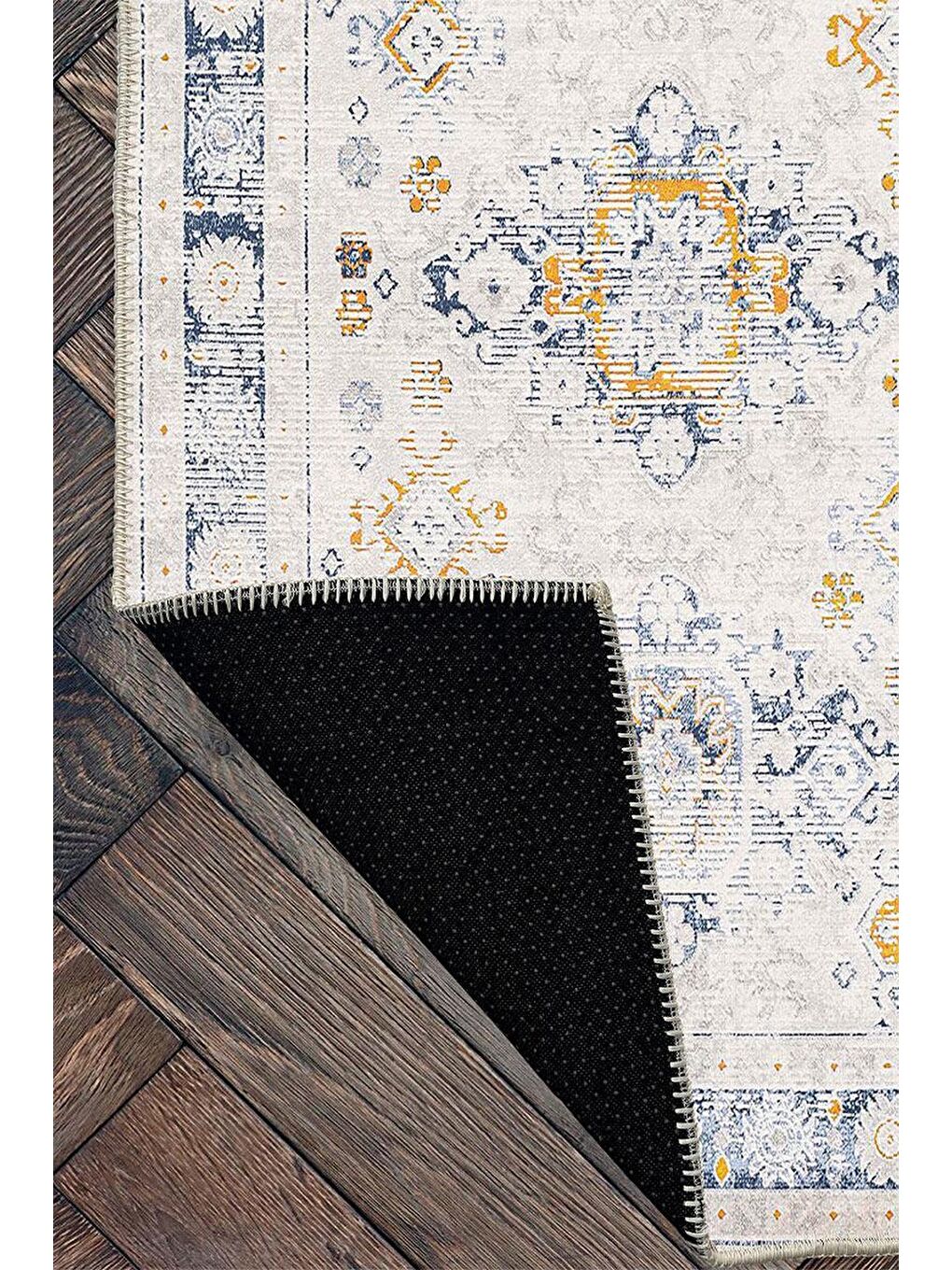 Beyaz Premium Kalite, Pamuk ve Kaydırmaz Taban, Yıkanabilir, Modern Halı  180 x 280 cm-3