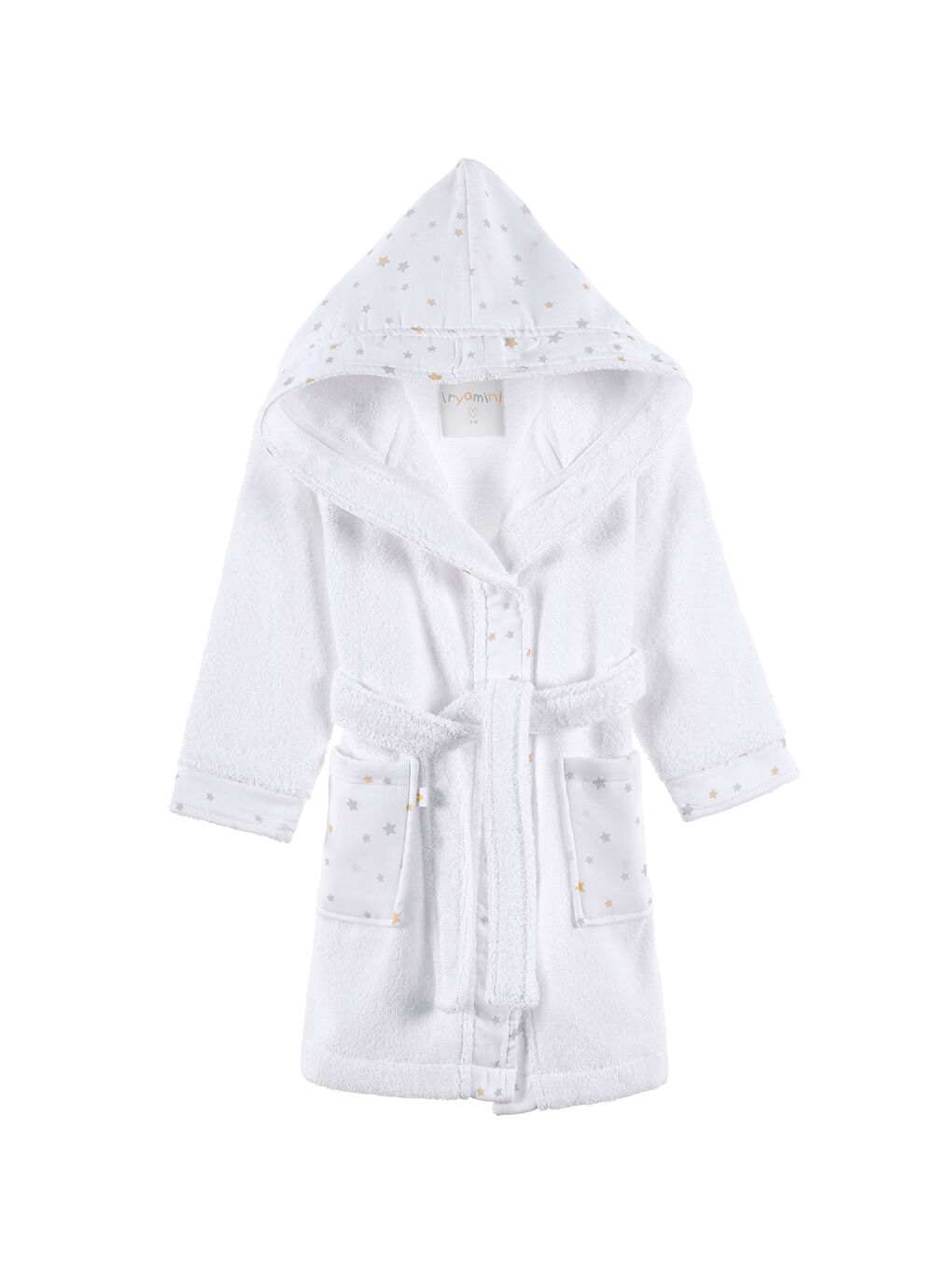 Dreamer Organik Pamuk Müslin Detaylı Çocuk Bornoz Beyaz