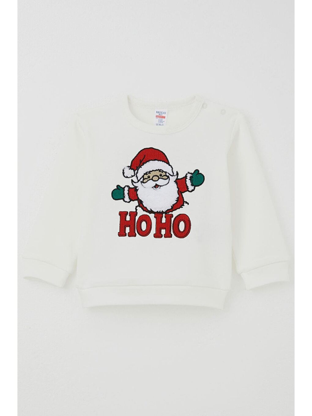 Erkek Bebek Pijama Takımı Omuzdan Patlı Pelüş Sakallı Hoho Ekru (4 Ay-1 Yaş)-1