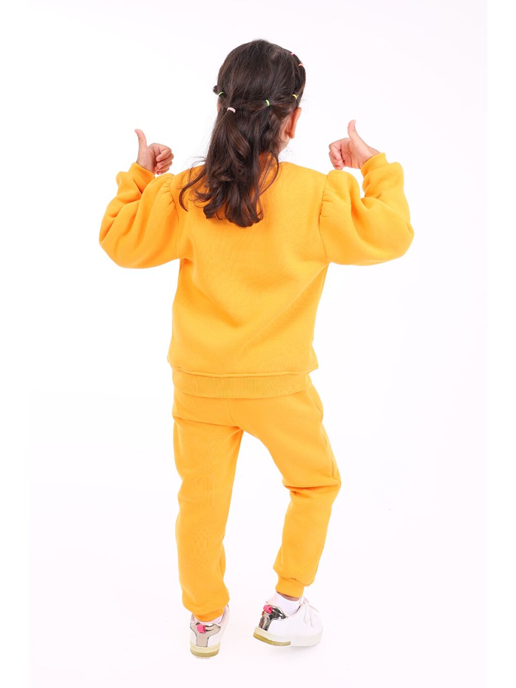 Turuncu Kız Çocuk Baskılı Eşofman Takım-1
