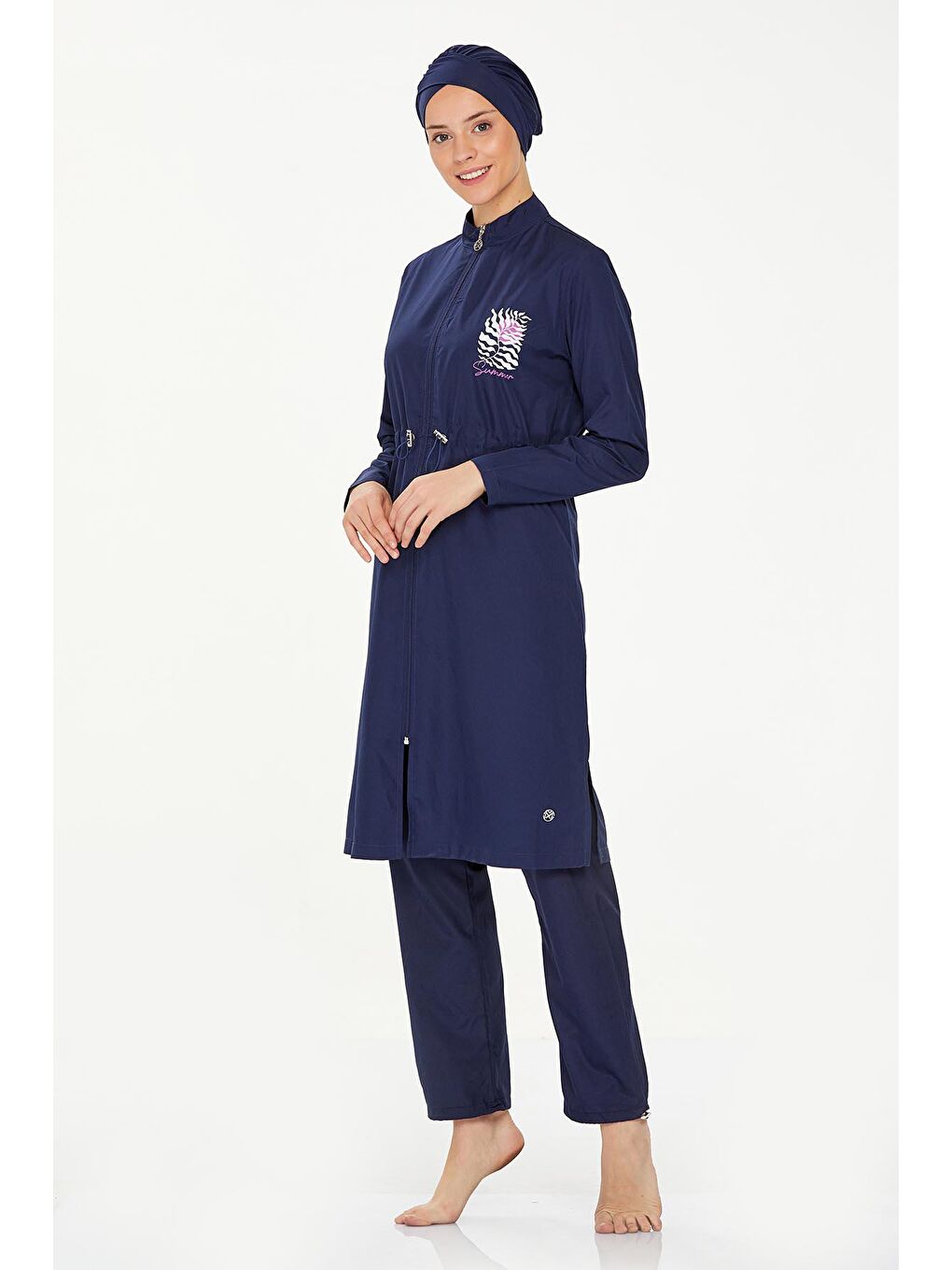 Büyük Beden Tam Kapalı Tesettür Mayo Levy 8287 Koyu Lacivert-1