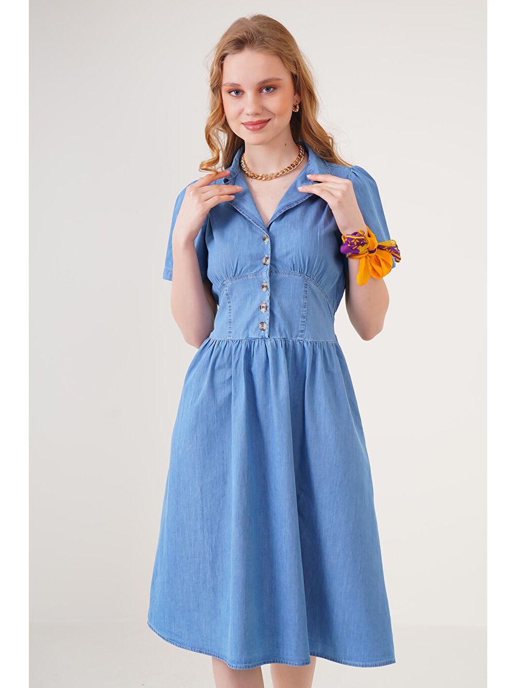 2210 Jean Elbise - Mavi-2