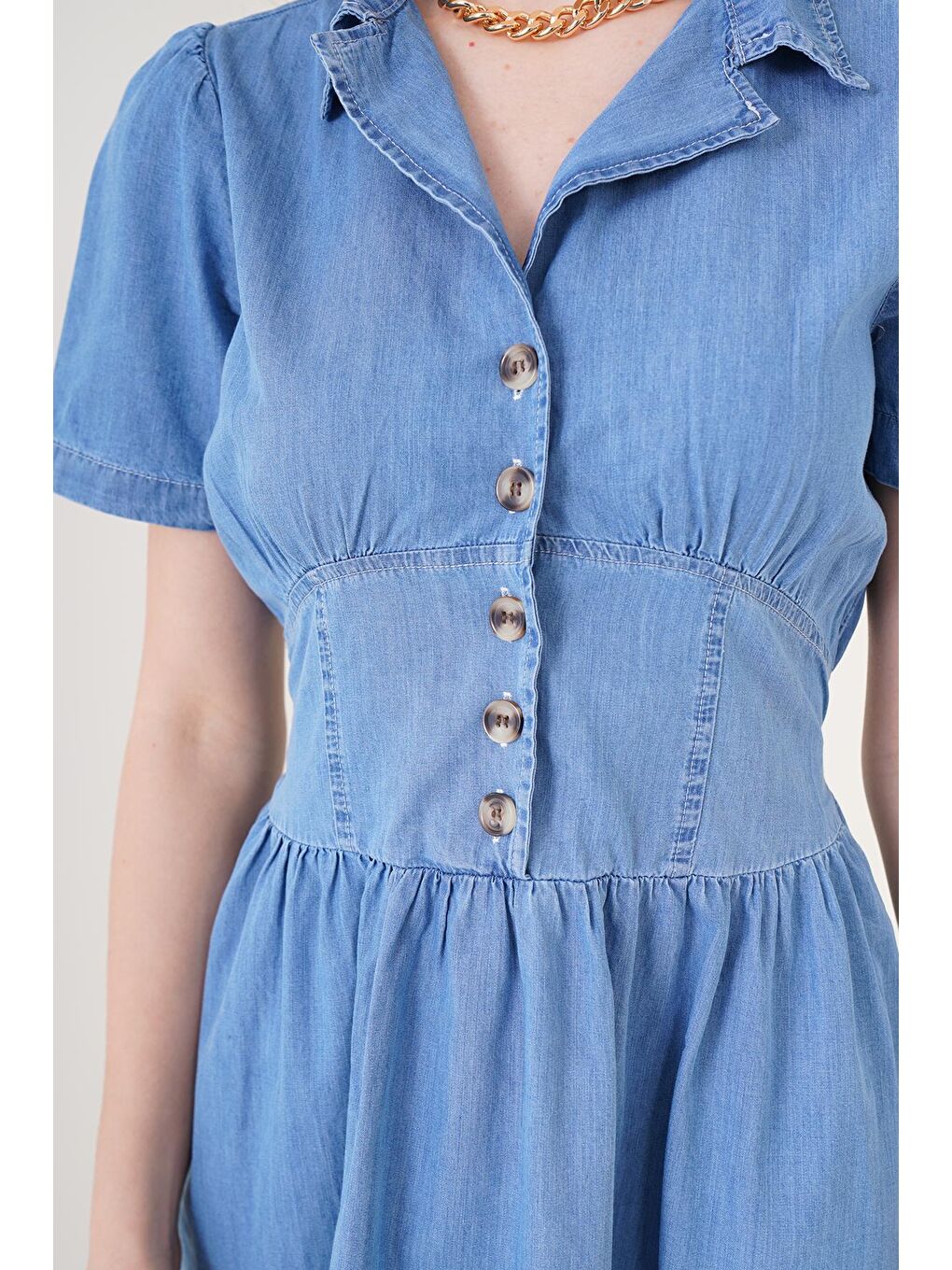 2210 Jean Elbise - Mavi-4