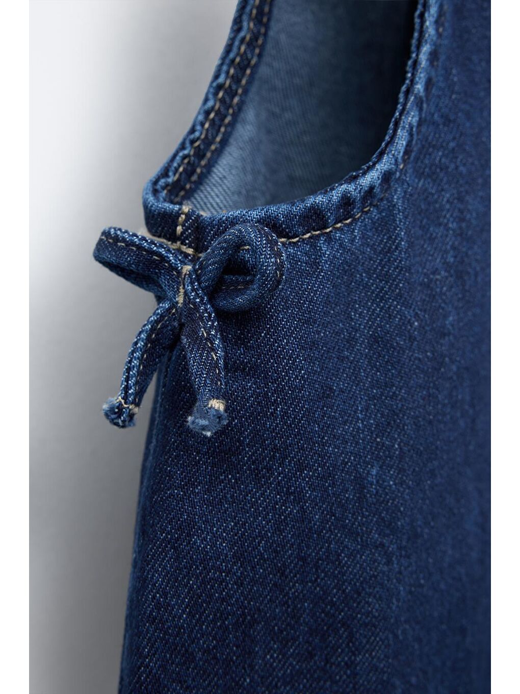 Kız Çocuk Pamuklu Koyu Mavi Fiyonklu Denim Şortlu Takım - Yazlık Askılı Model-1