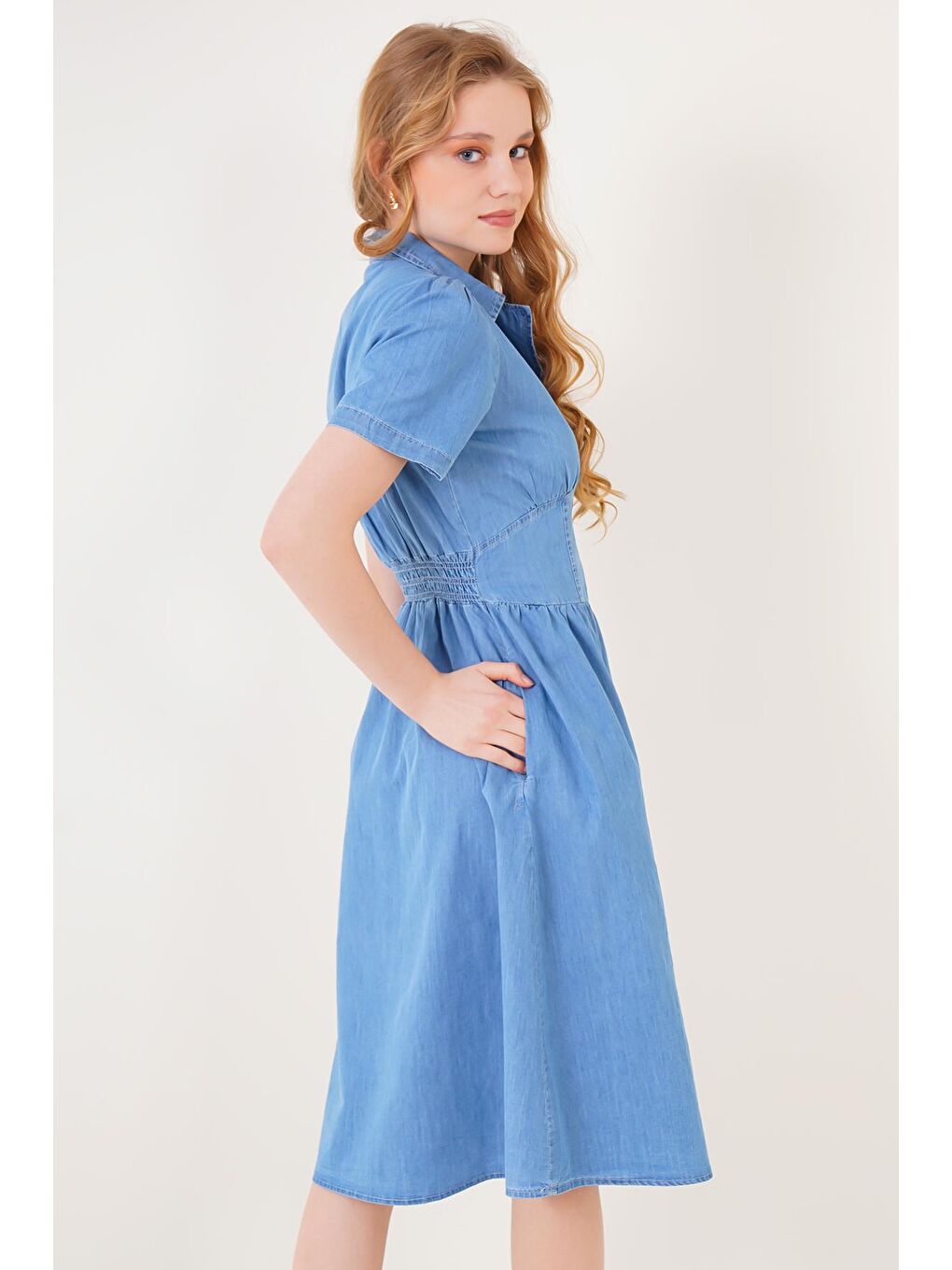 2210 Jean Elbise - Mavi-5