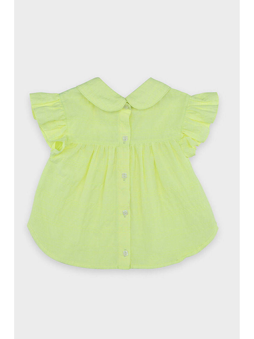 Kız Bebek Aplike Yakalı Sarı Bluz-1