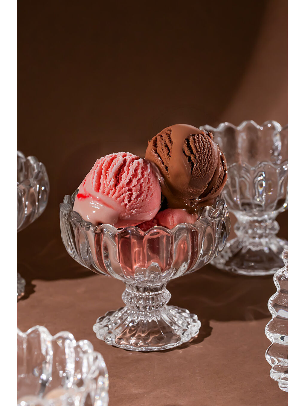 Renksiz Mimoza Cam Kase Puding Tatlı Ve Dondurma Kasesi 6'lı Kase Çerez Seti-2