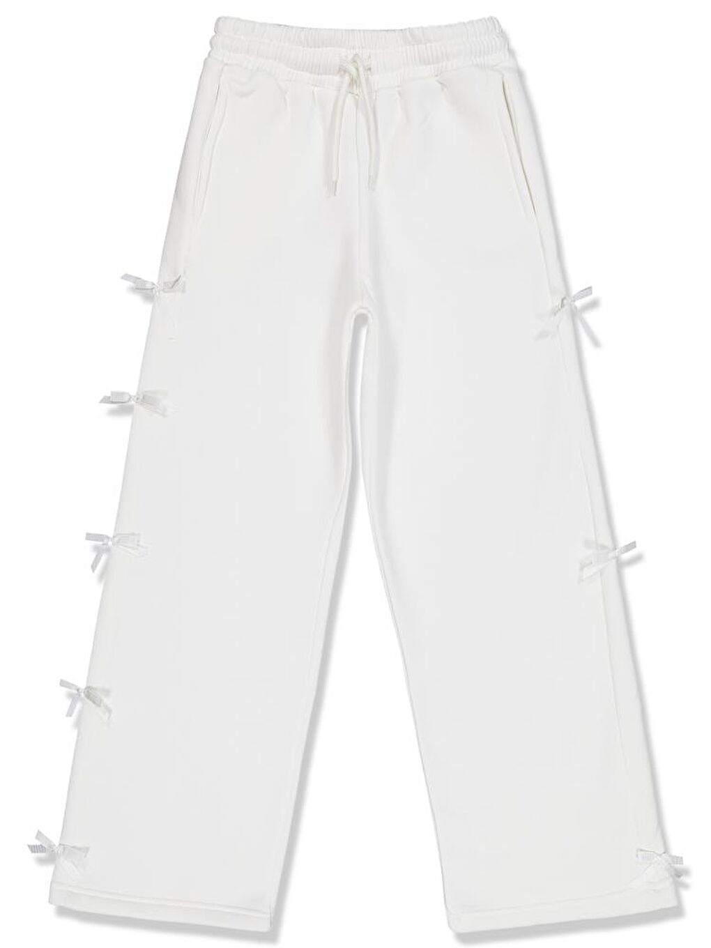 Ekru Girls Fiyonk Aksesuarlı 10-13 Yaş Eşofman Altı