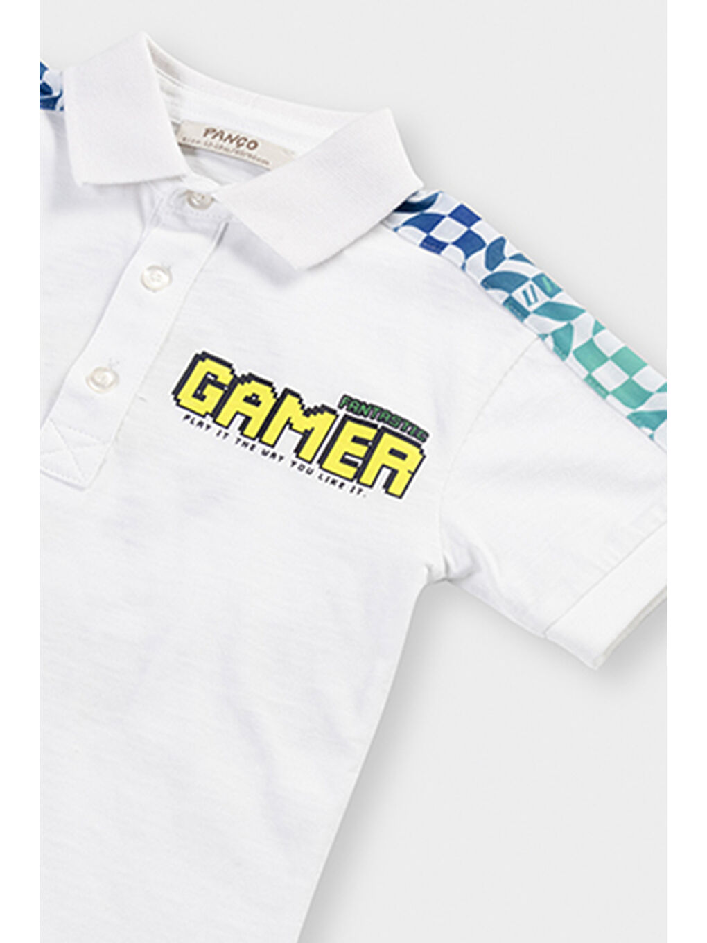 Erkek Bebek Beyaz Polo Yaka Tişört-2