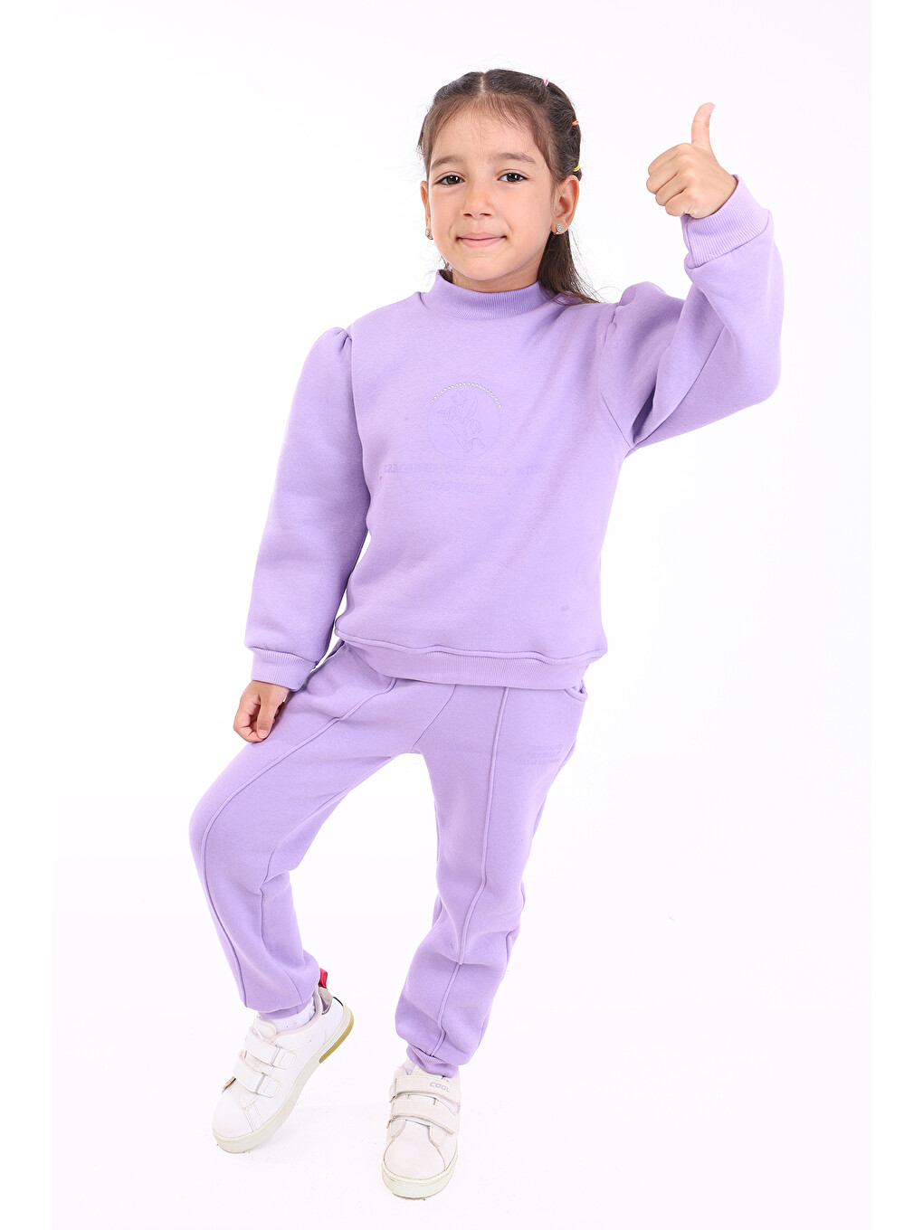 Lila Kız Çocuk Baskılı Eşofman Takım-2