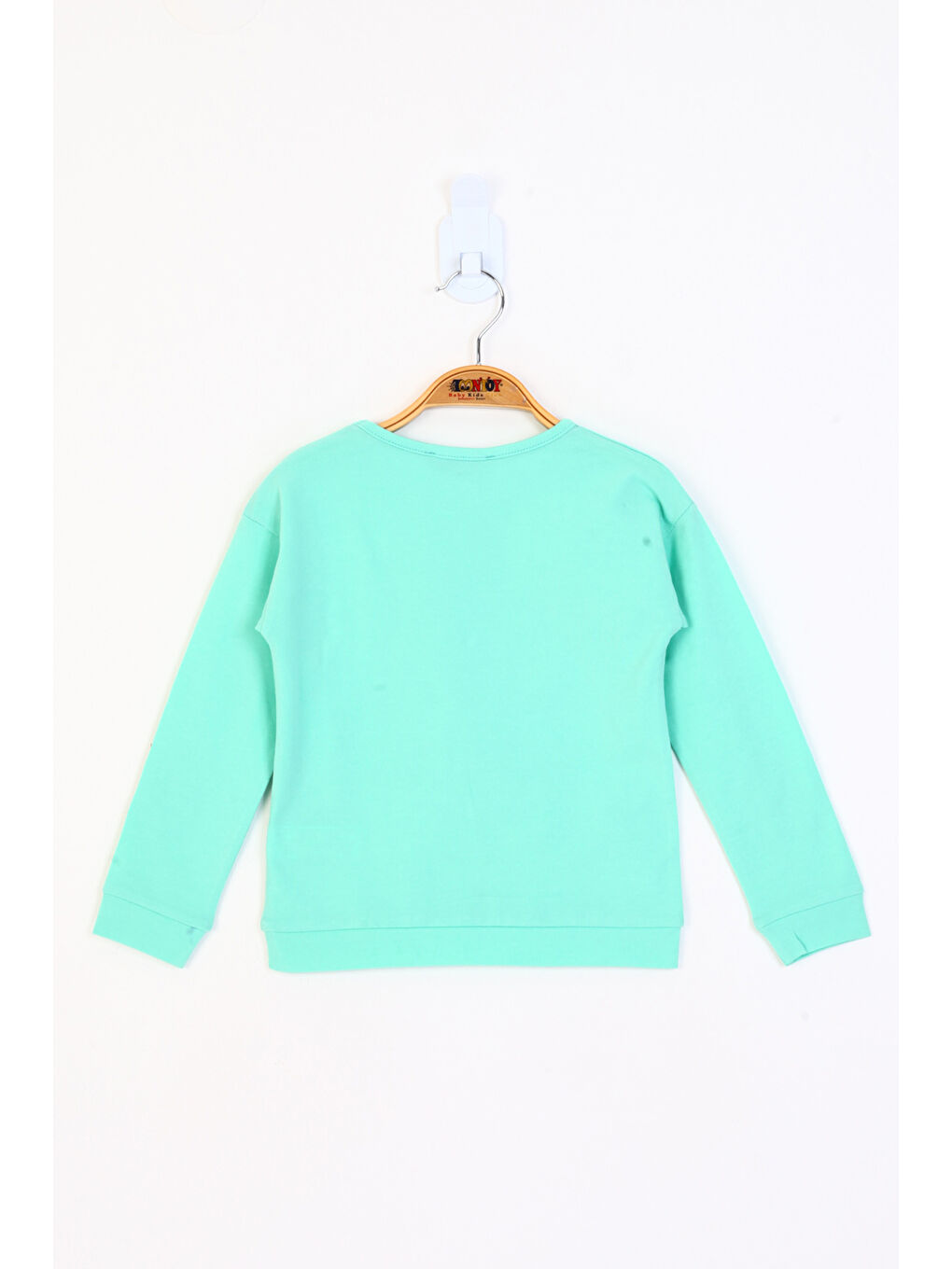 Ekru Kız Çocuk Kedi Baskılı Tişört-1