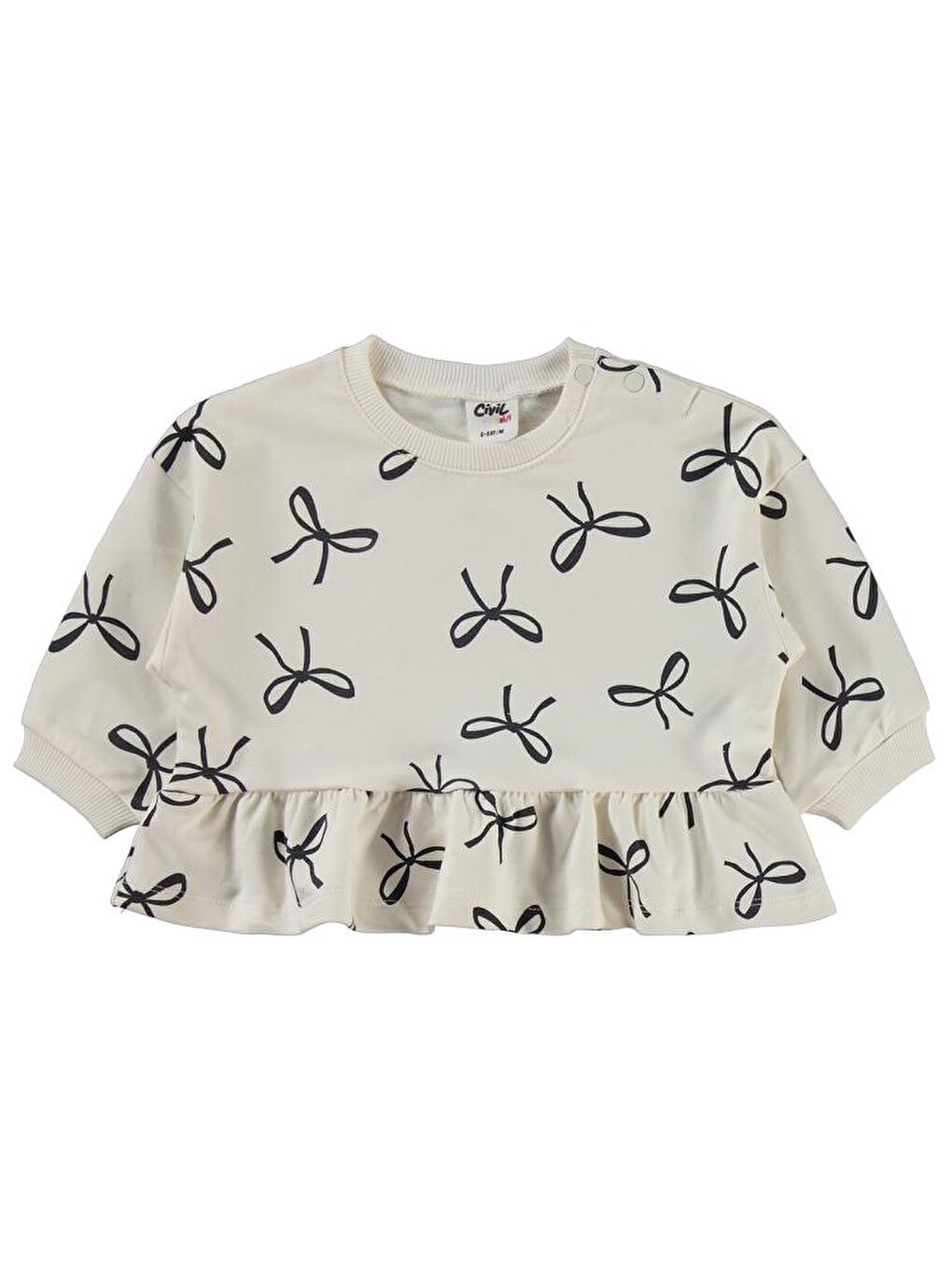 Ekru Baby Fiyonk Empirme 6-18 Ay Takım-1