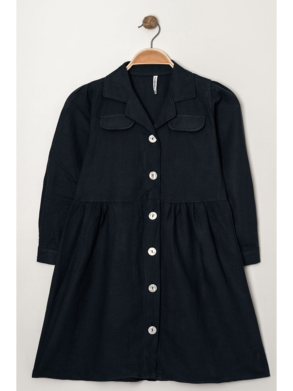 Lacivert Kız Çocuk Jüt Pamuklu Elbise P1010