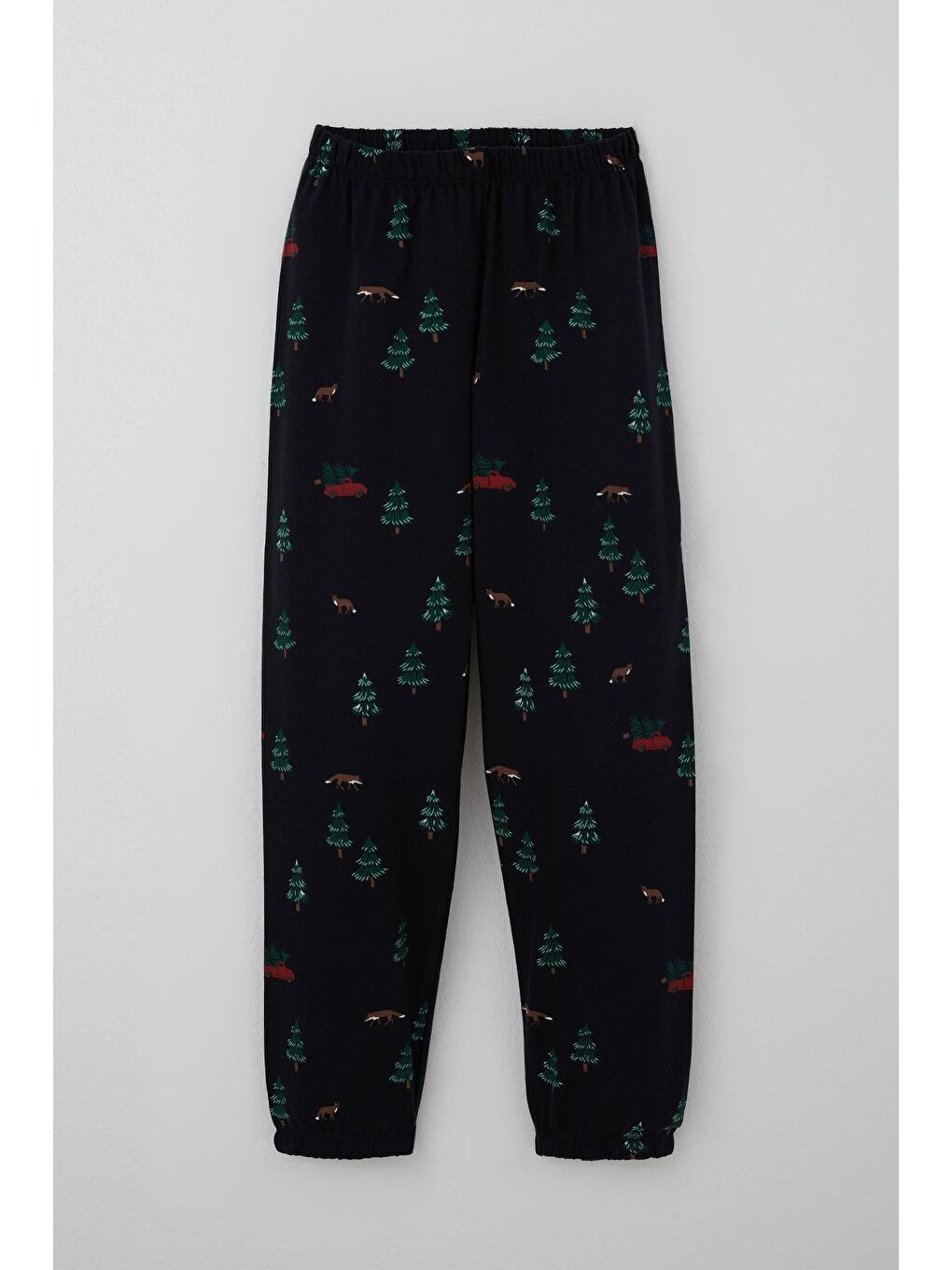 Erkek Çocuk Pijama Takımı Yılbaşı Temalı Çam Ağacı Desenli Lacivert (4-8 Yaş)-3