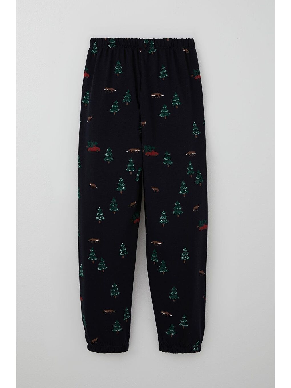 Erkek Çocuk Pijama Takımı Yılbaşı Temalı Çam Ağacı Desenli Lacivert (4-8 Yaş)-5