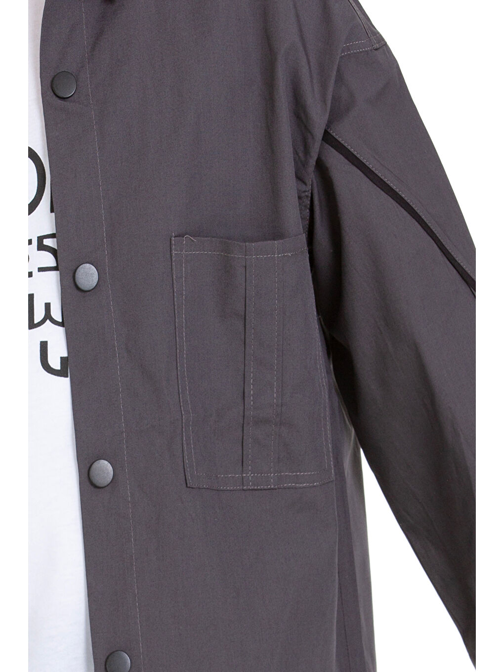 Gri Erkek Çocuk 2'li Takım (%100 Poplin Pamuk Gömlek+Tişört) P1083-3