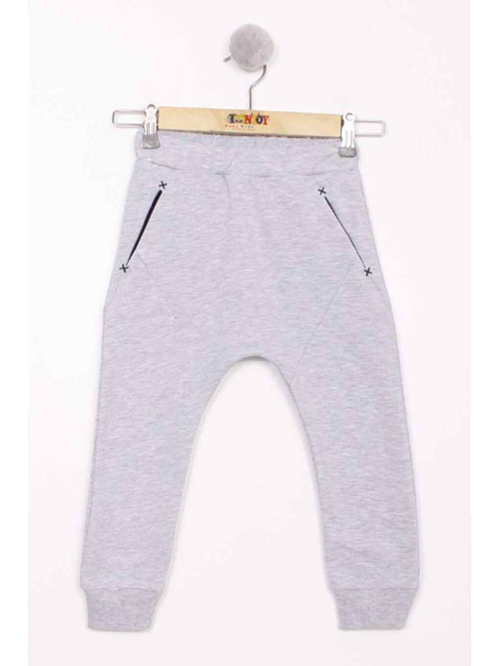 Gri Erkek Çocuk Şalvar Detaylı Eşofman Alt