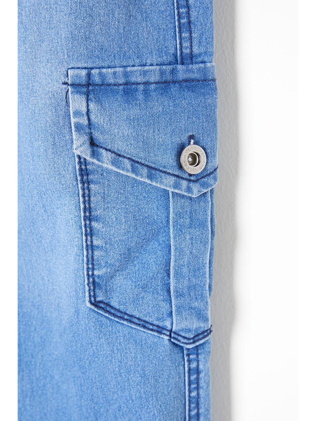 Mavi Kargo Cepli Beli Lastikli Erkek Çocuk Jean Pantolon 16238-1