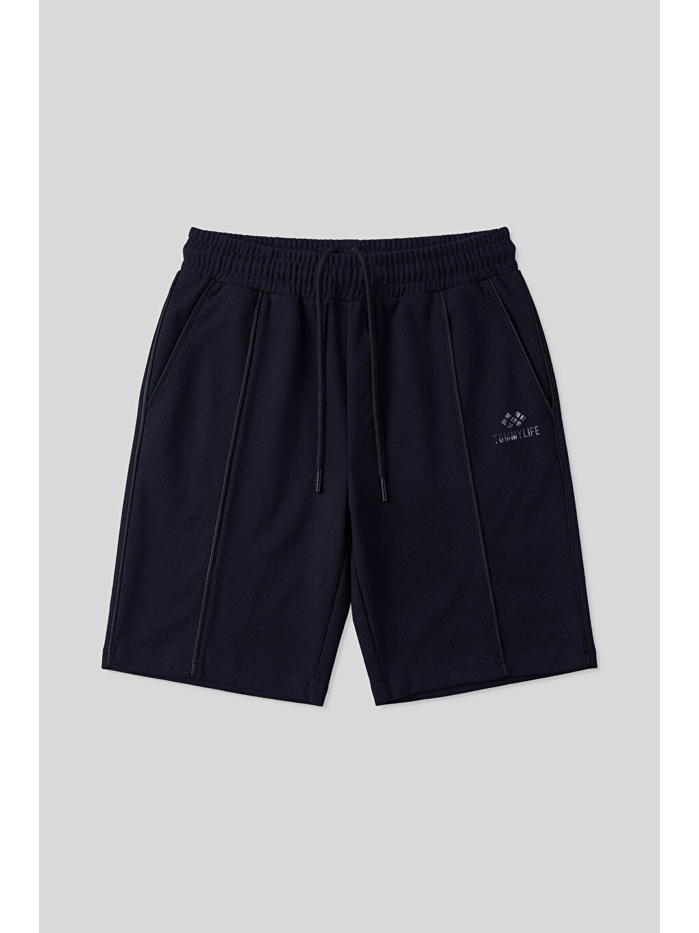 Lacivert Oversize Fit Basic Ön Dikiş Detaylı Erkek Şort - 81283