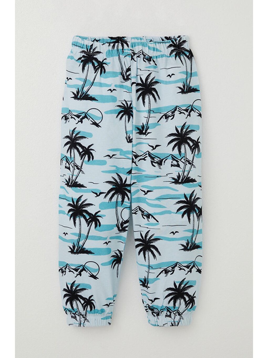 Erkek Bebek Pijama Takımı Palmiye Ağacı Desenli Açık Mavi (9 Ay-3 Yaş)-2