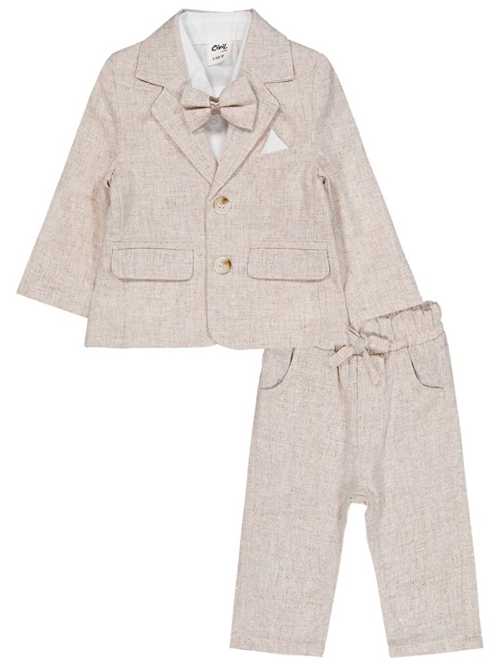 Bej Baby Takım Elbise Görünümlü 6-18 Ay Takım-3