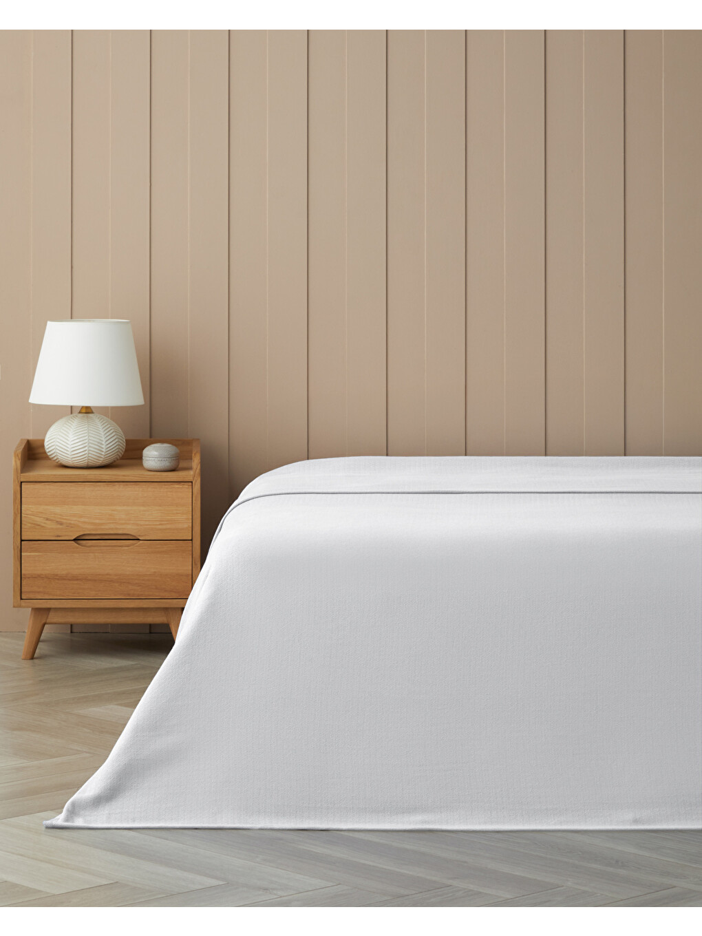 Mellow Pamuklu Tek Kişilik Pike 150x220 Cm Beyaz