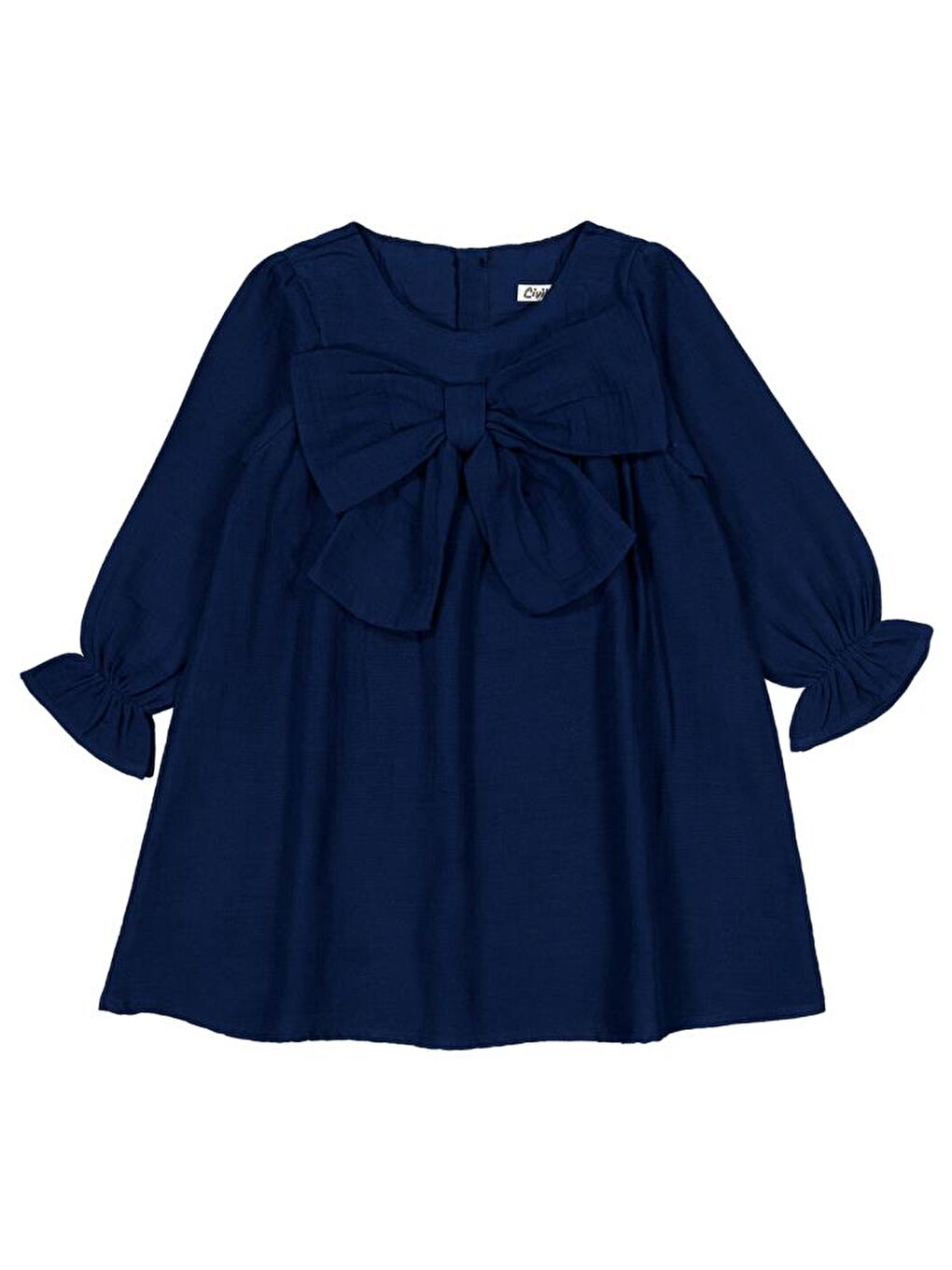 Lacivert Girls Fiyonklu 2-5 Yaş Elbise