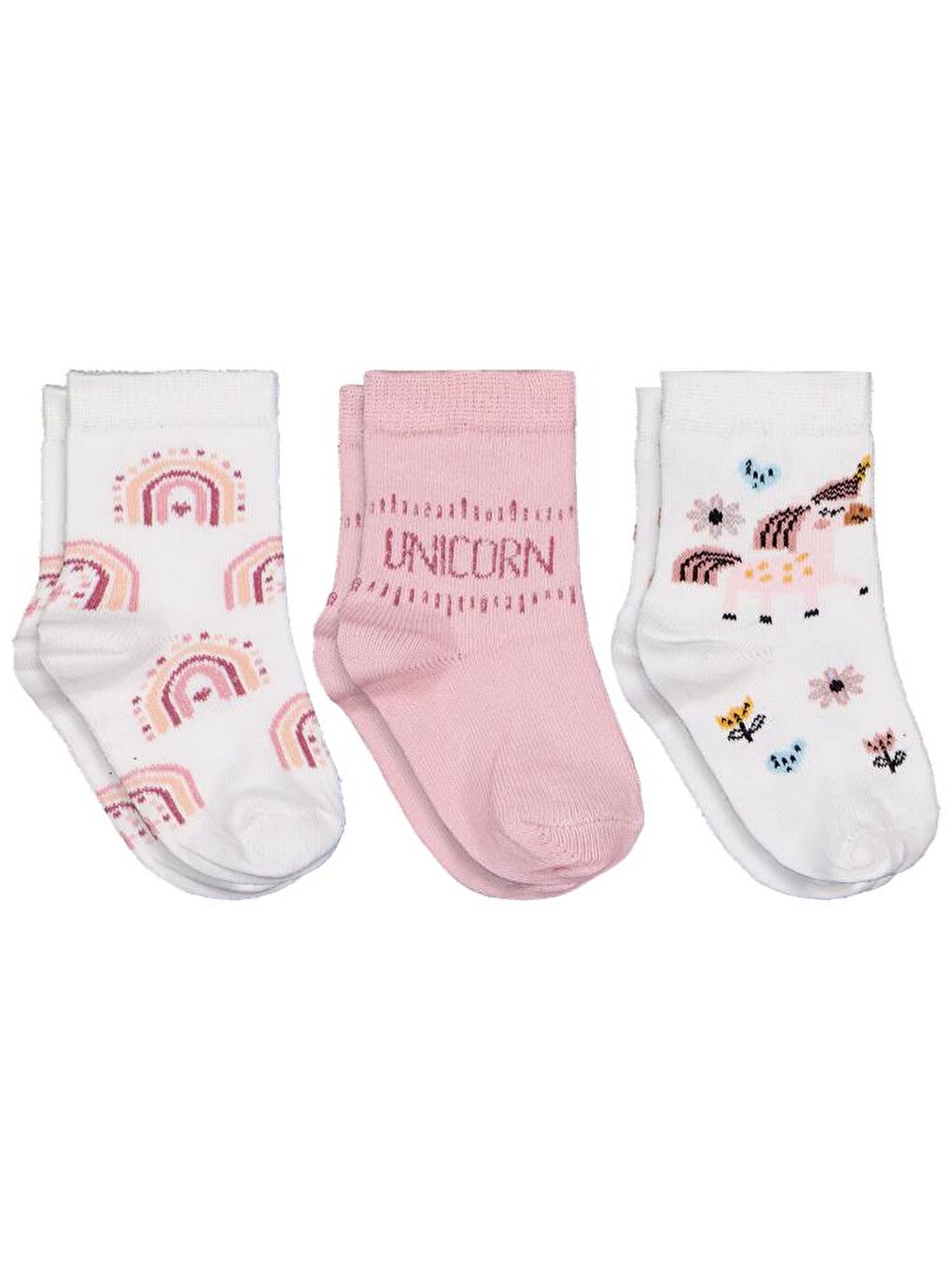 Beyaz 10271 Baby 3'lü 6-18 Ay Bebek Kız Çorap Set
