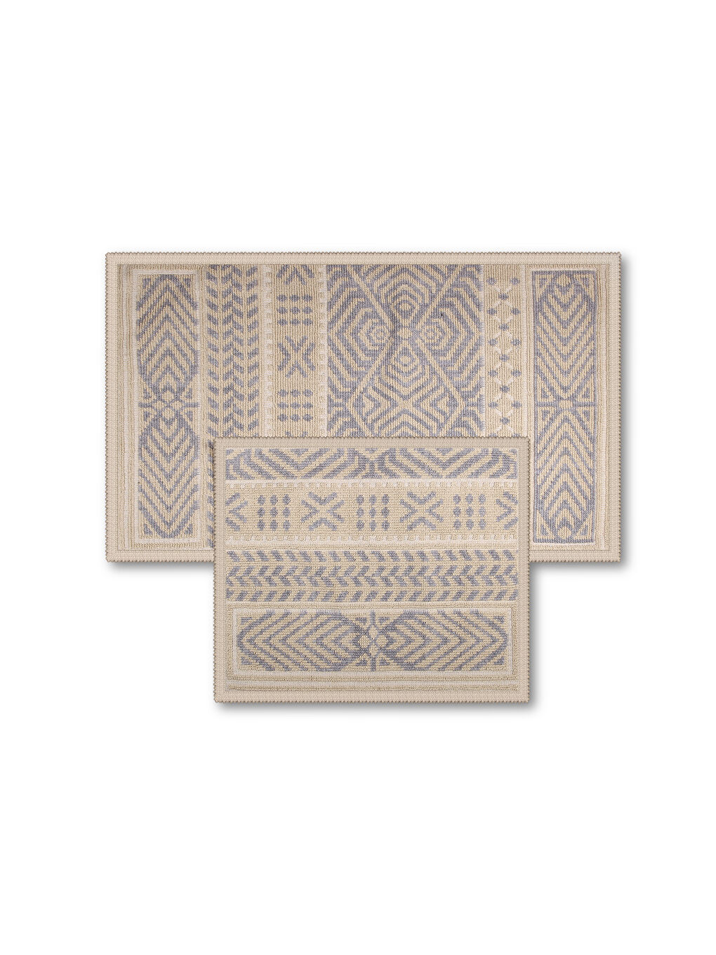 Ankara Doğal Pamuklu 2'li Banyo Paspas Seti 60x100+50x60 cm Gri