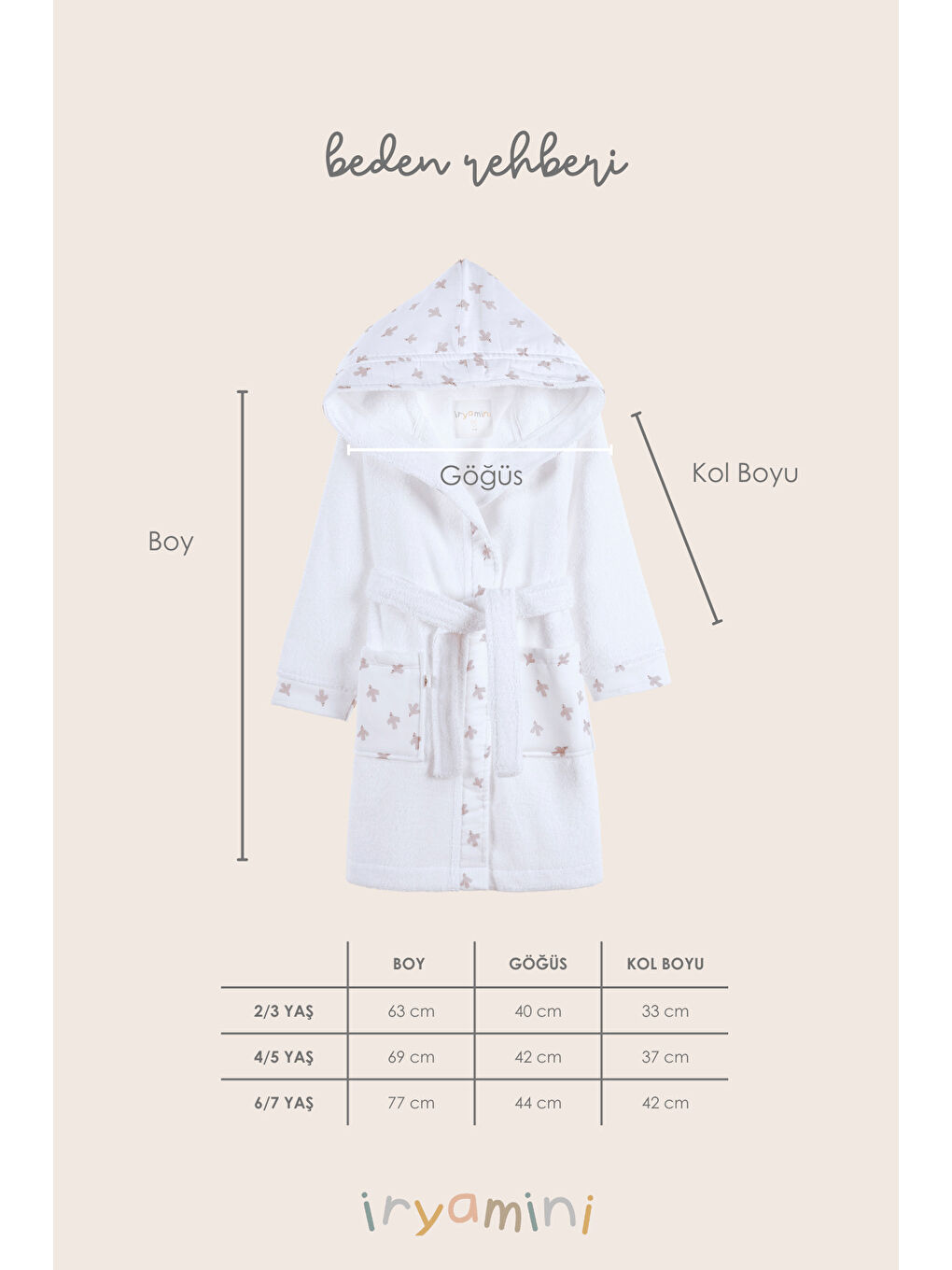 Birdie Organik Pamuk Müslin Detaylı Çocuk Bornoz Beyaz-2